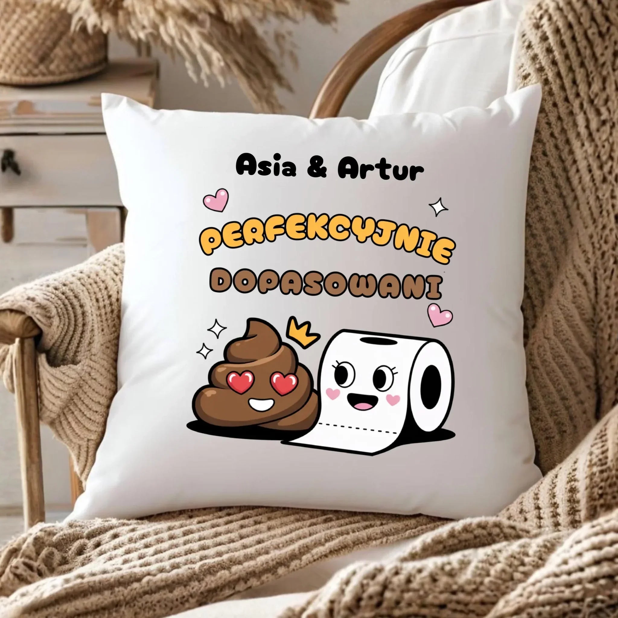 Poduszka dla par - Perfekcyjnie dopasowani - personalizowana W81 - StoryCups.pl