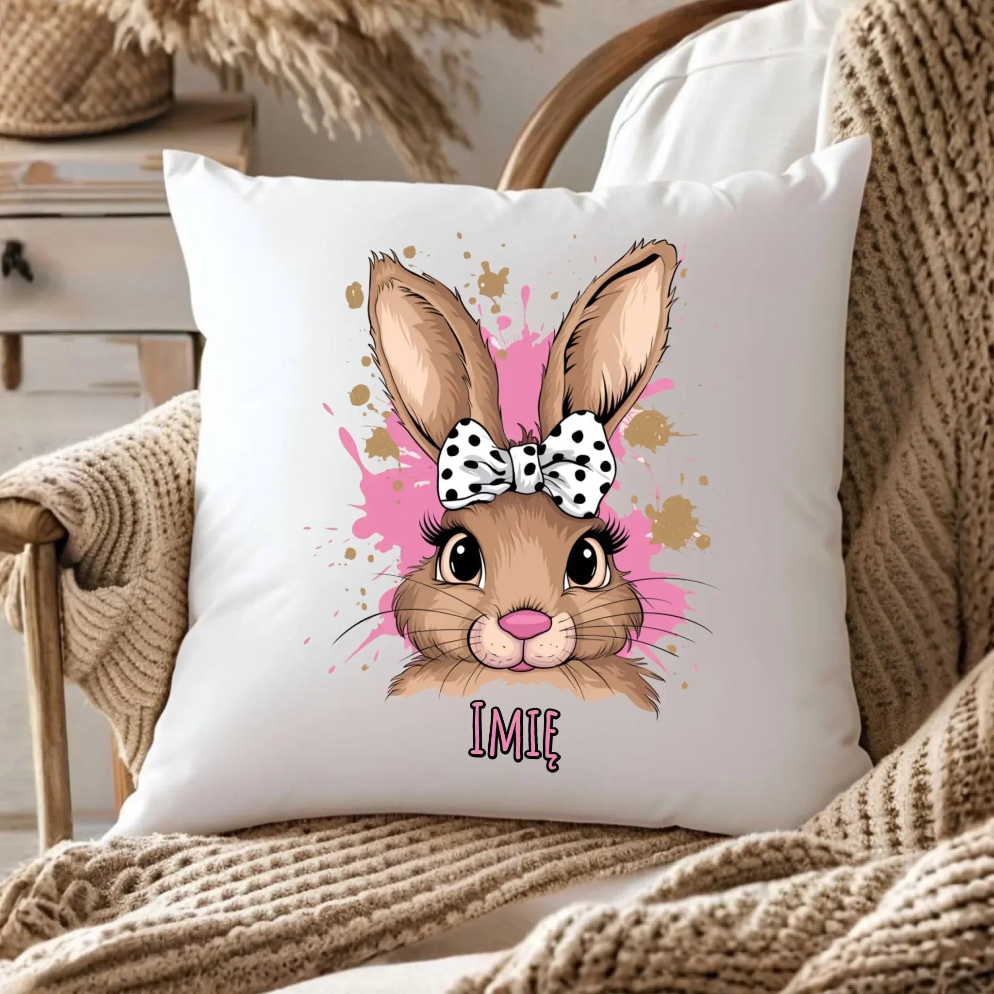 Poduszka na Wielkanoc - Słodki Zajączek - personalizowana WN08 - StoryCups.pl