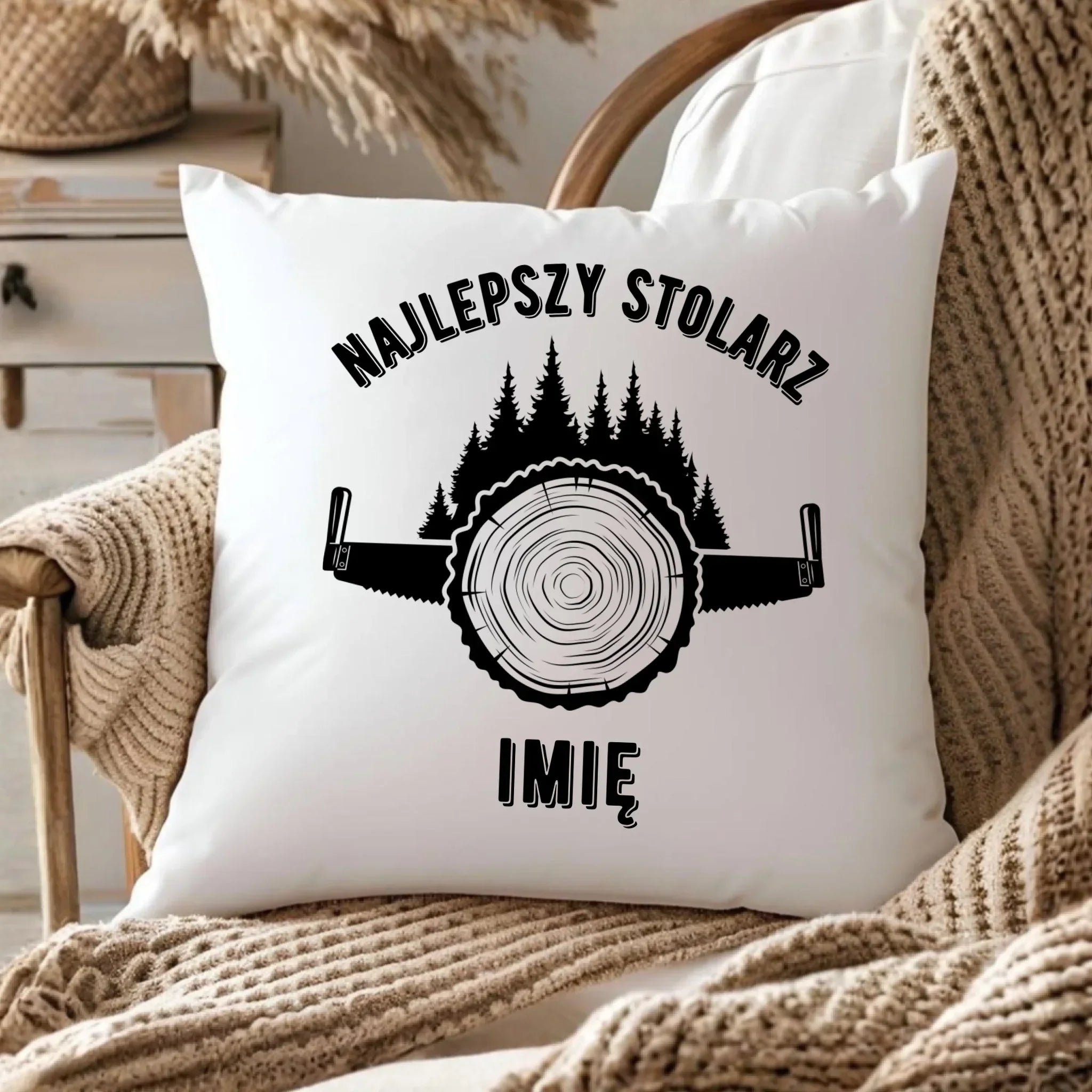 Poduszka dla stolarza - Najlepszy stolarz - personalizowana ZS01 - StoryCups.pl
