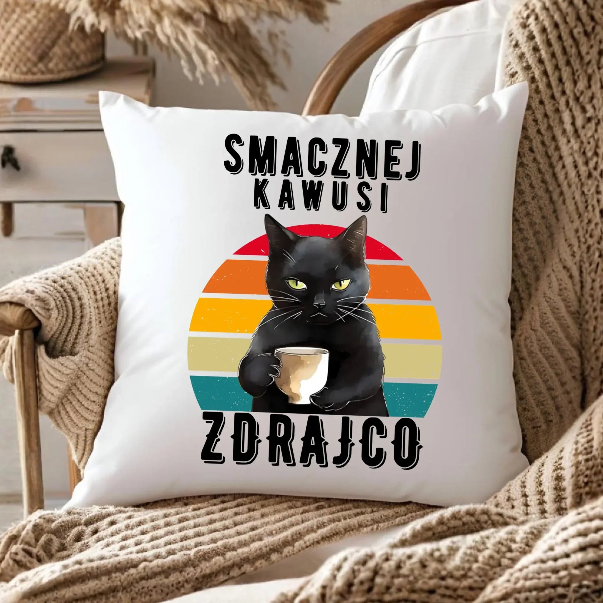 Poduszka na odejście z pracy - Smacznej kawusi zdrajco OP03 - StoryCups.pl