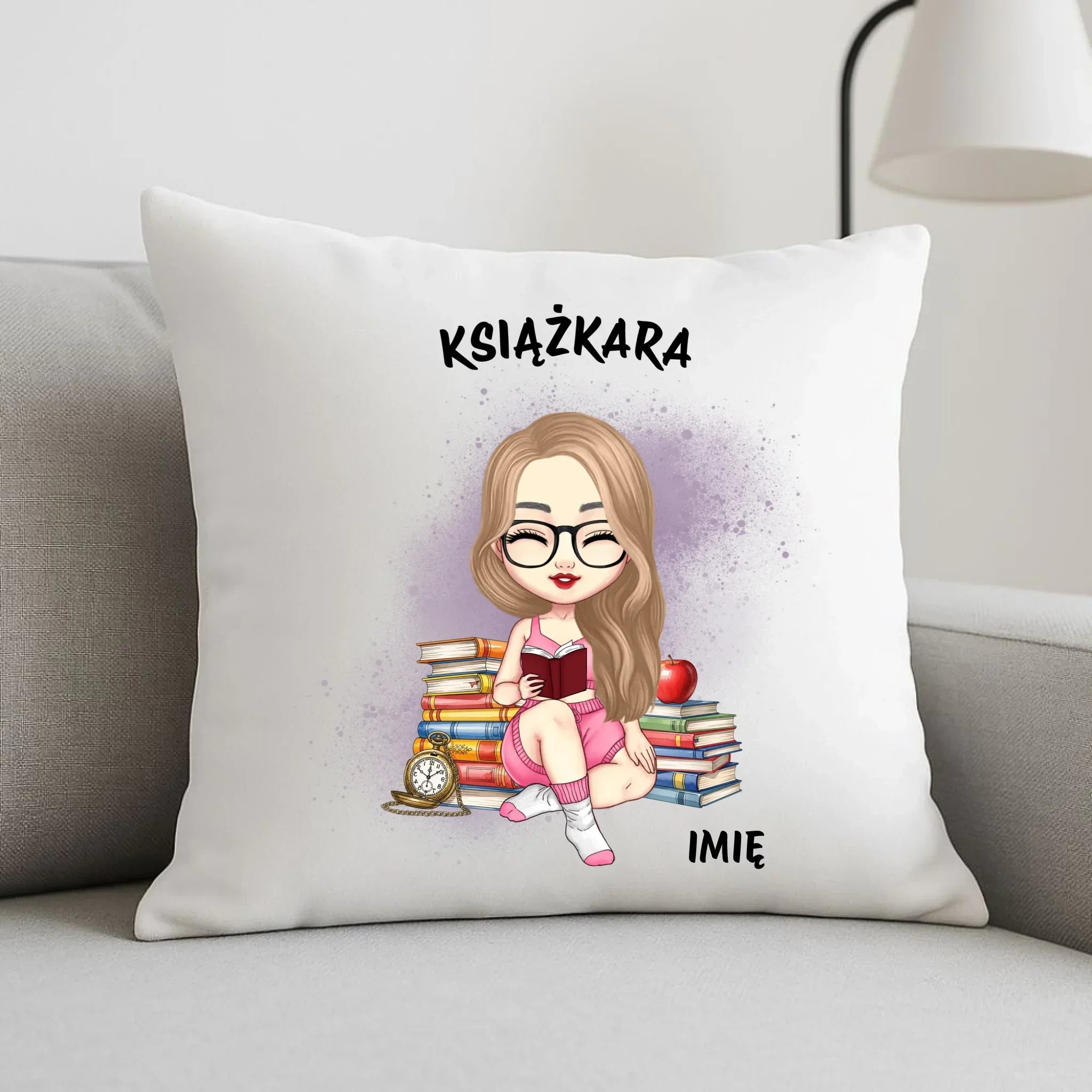 Poduszka - Książkara - Prezent dla miłośniczki czytania książek - personalizowana DZ04 - StoryCups.pl