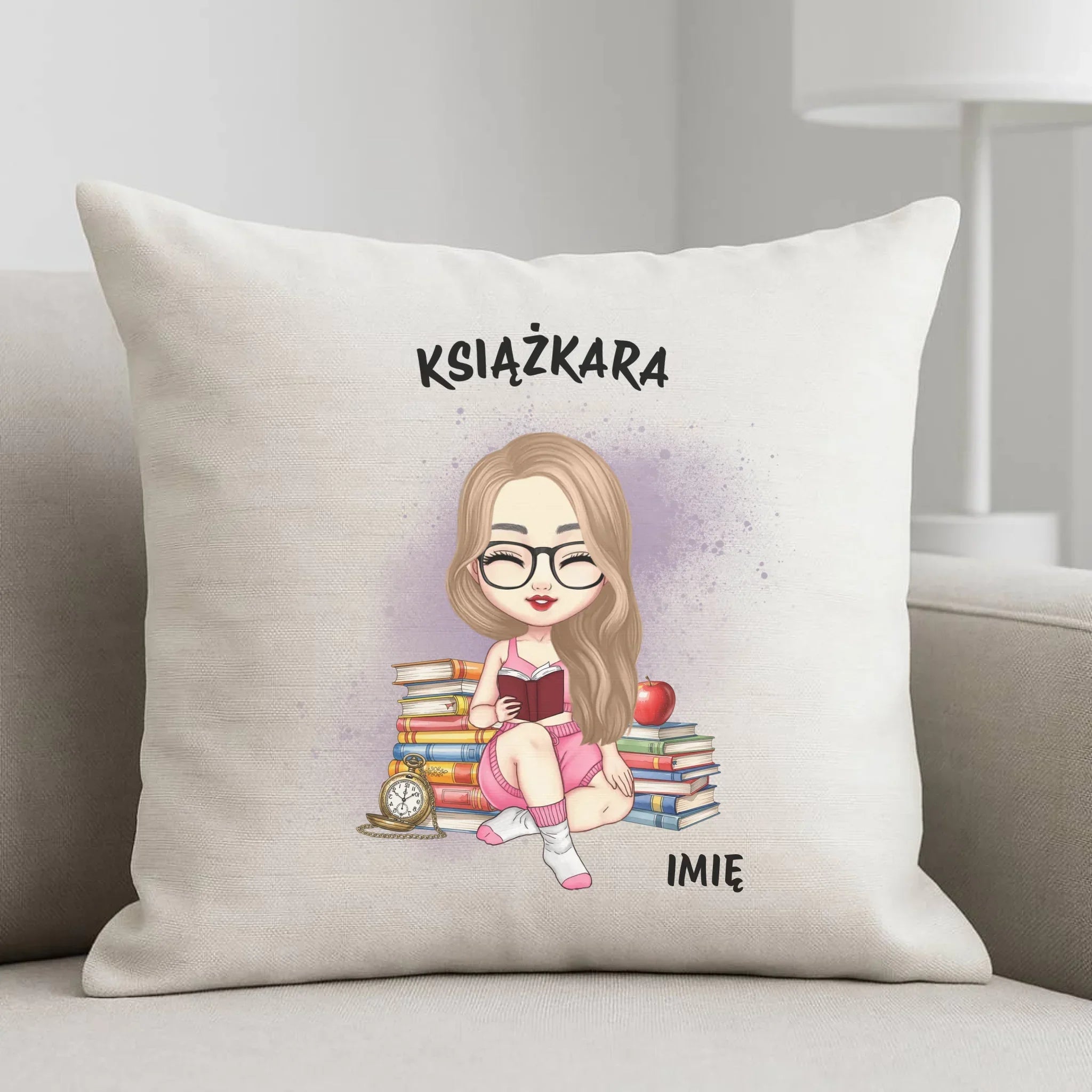 Poduszka - Książkara - Prezent dla miłośniczki czytania książek - personalizowana DZ04 - StoryCups.pl