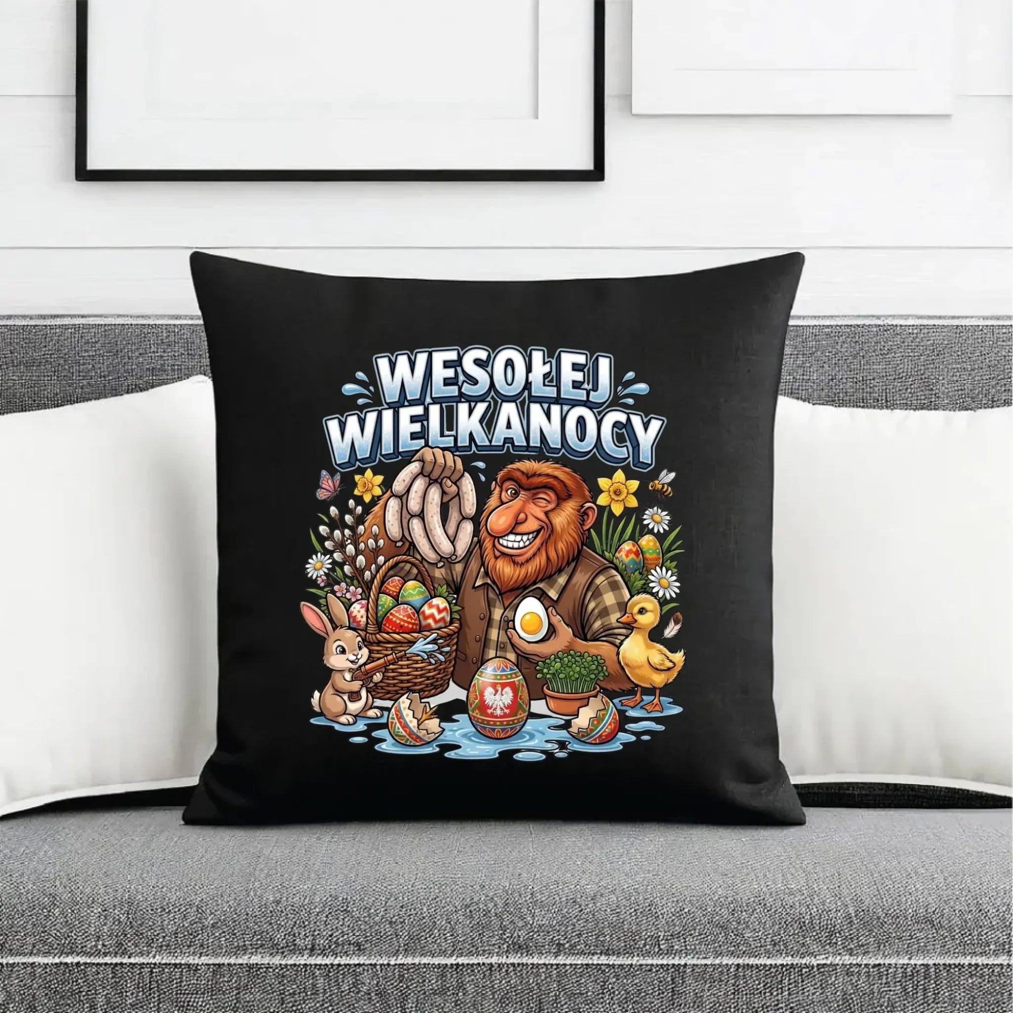 Poduszka dekoracyjna wielkanocna - Janusz Nosacz - Wesołej Wielkanocy WN21 - StoryCups.pl