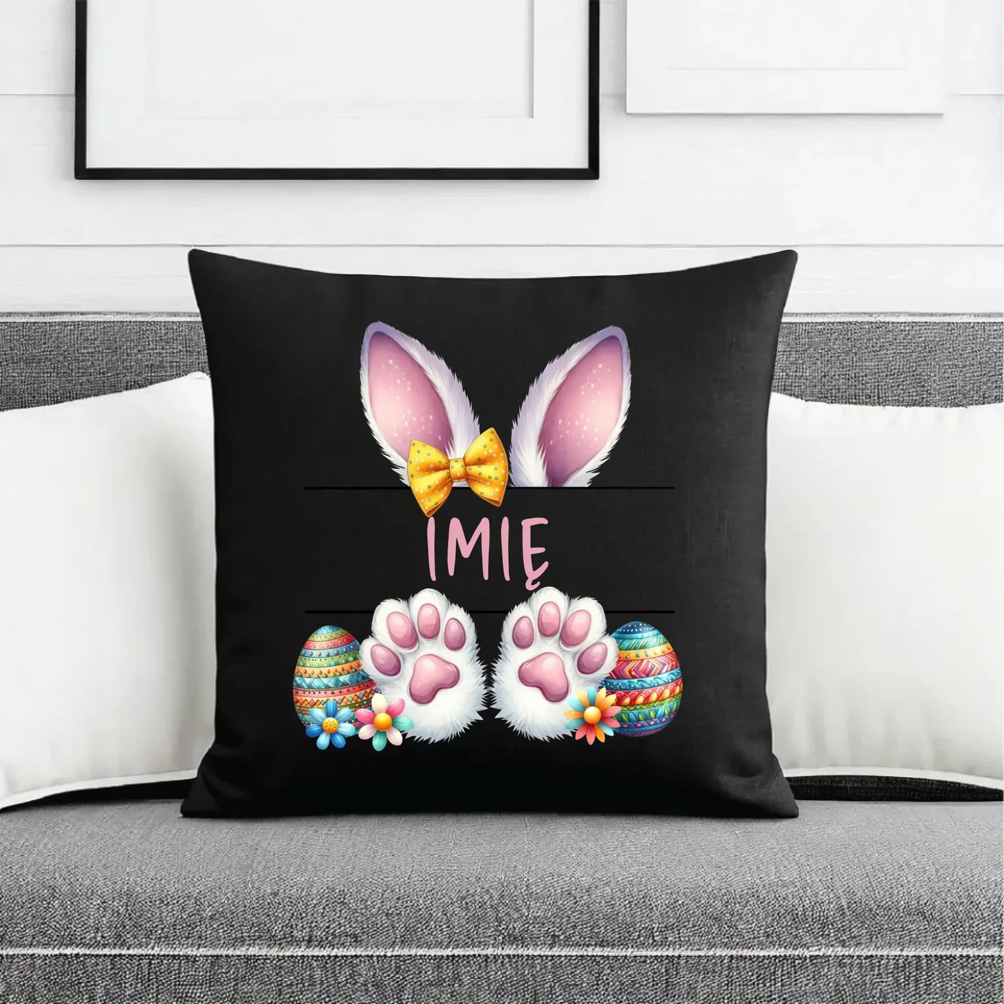 Poduszka dekoracyjna wielkanocna - Zajączek - personalizowana WN13 - StoryCups.pl