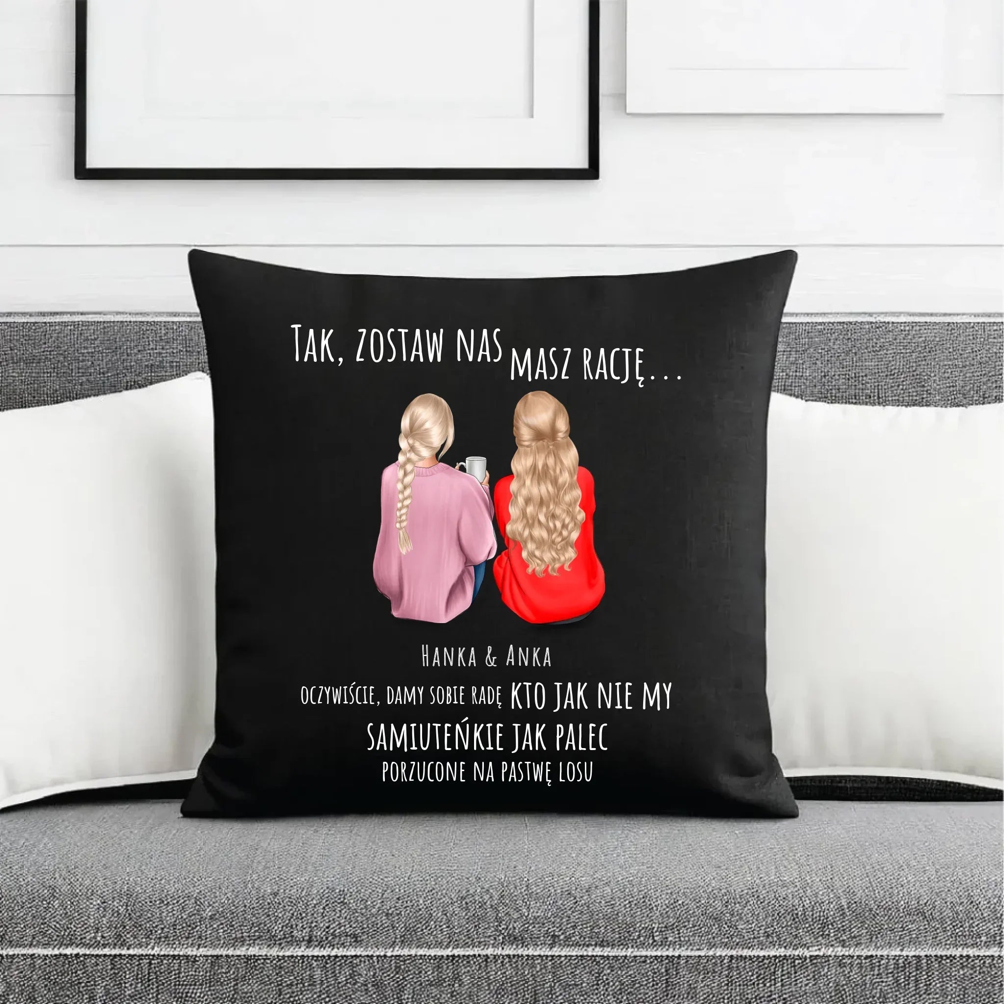 Poduszka dekoracyjna na odejście z pracy - prezent od koleżanek - 2-5 osób personalizowana OP16 - StoryCups.pl