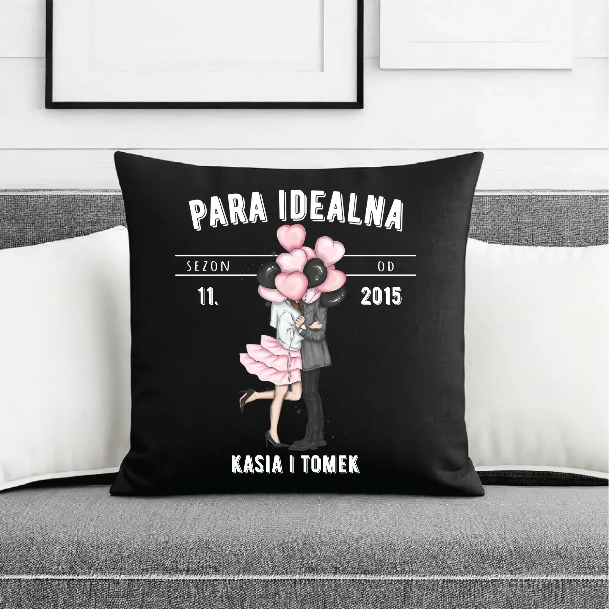 Poduszka dekoracyjna dla par na rocznicę - Para idealna - personalizowana W11 - StoryCups.pl