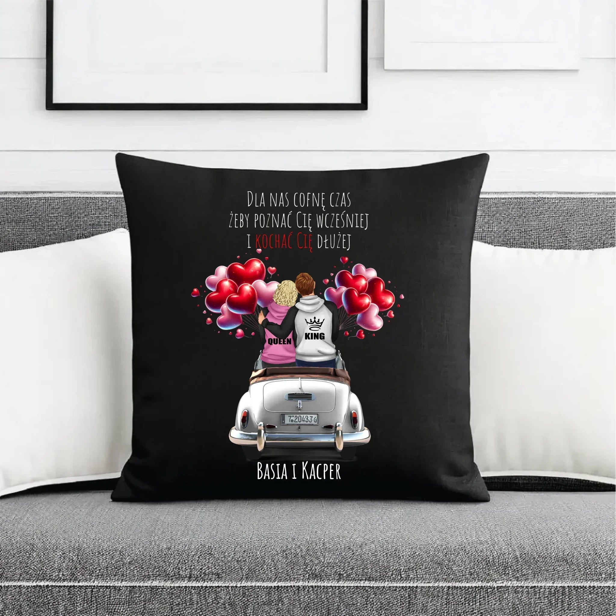Poduszka dekoracyjna dla par - Dla nas cofnę czas - personalizowana W08 - StoryCups.pl
