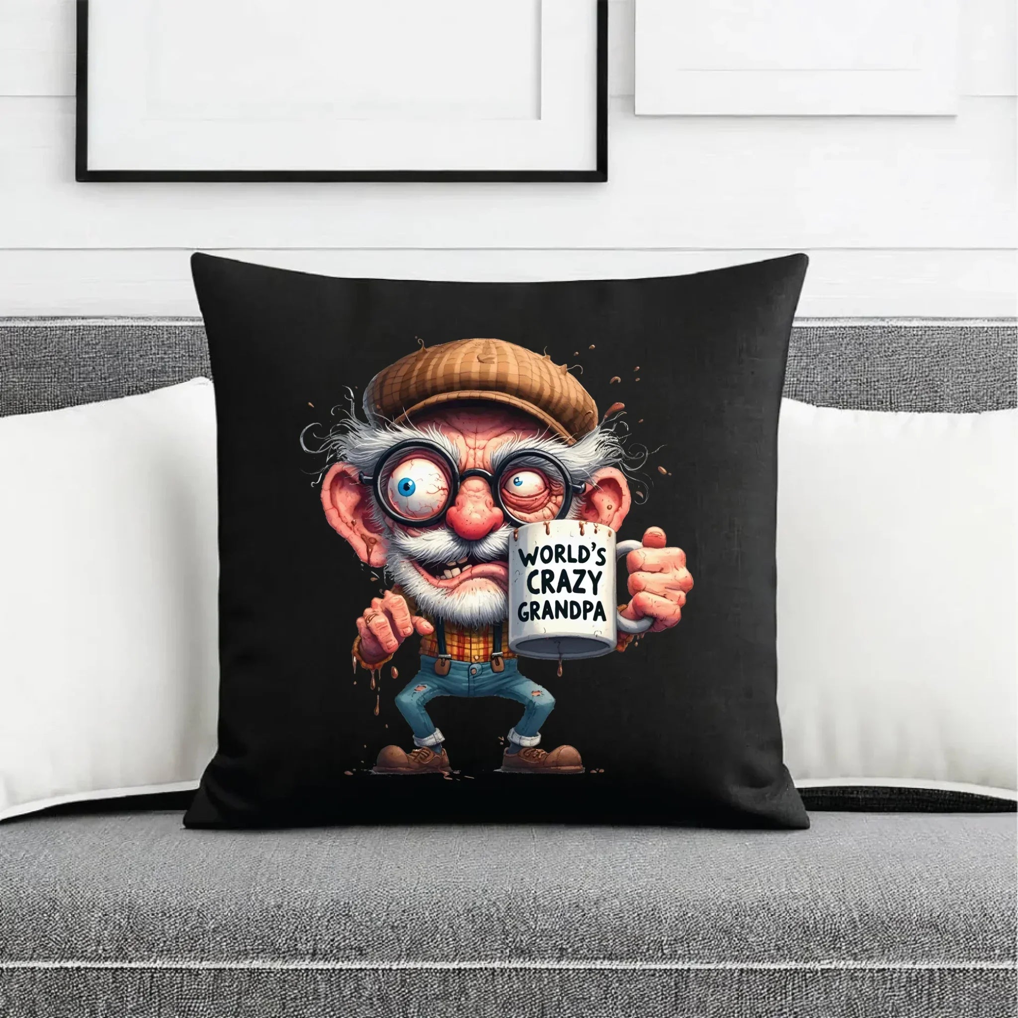 Poduszka dekoracyjna dla dziadka - Crazy grandpa D38 - StoryCups.pl