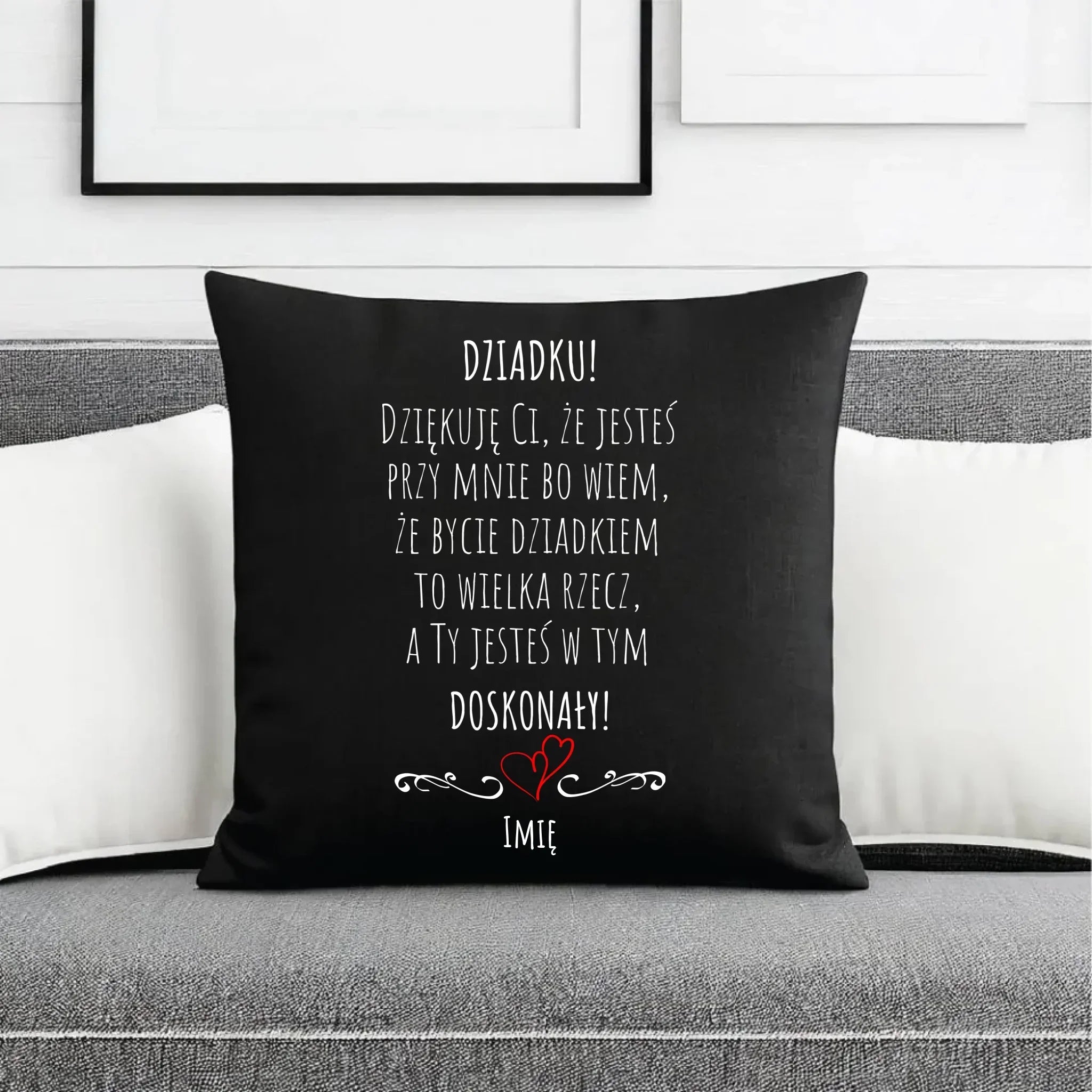 Poduszka dekoracyjna dla dziadka - Dziadku jesteś doskonały dedykacja - personalizowana D22 - StoryCups.pl