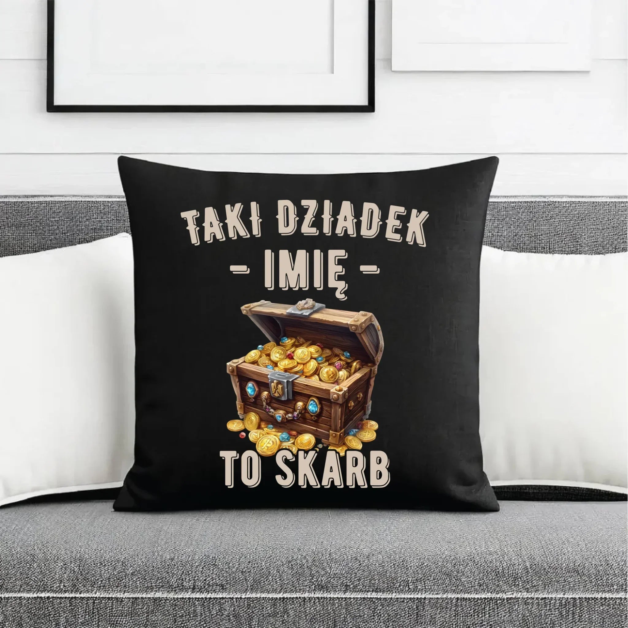 Poduszka dekoracyjna dla dziadka - Taki dziadek to skarb - personalizowana D19 - StoryCups.pl