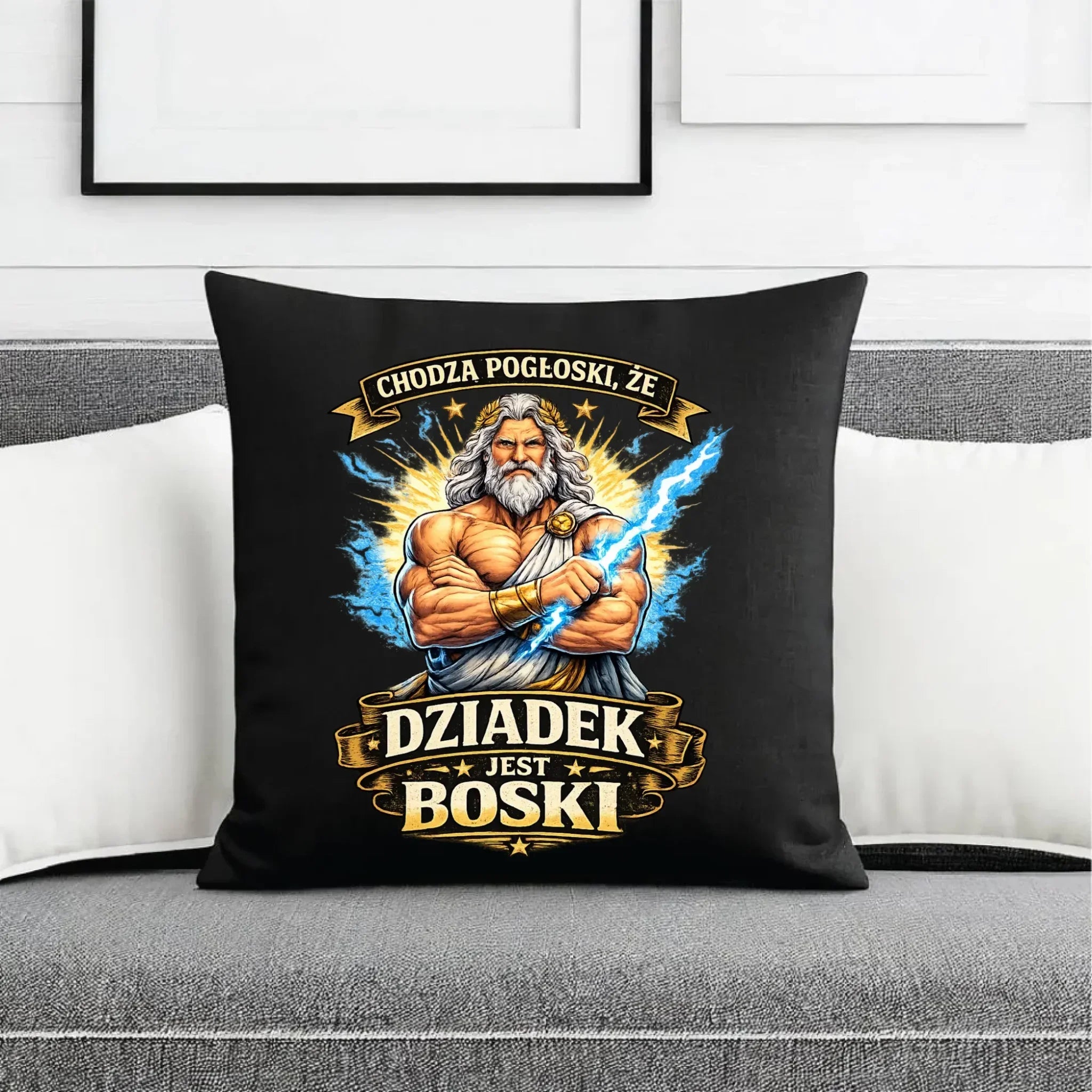 Poduszka dekoracyjna dla dziadka - Chodzą pogłoski, że dziadek jest boski D16 - StoryCups.pl