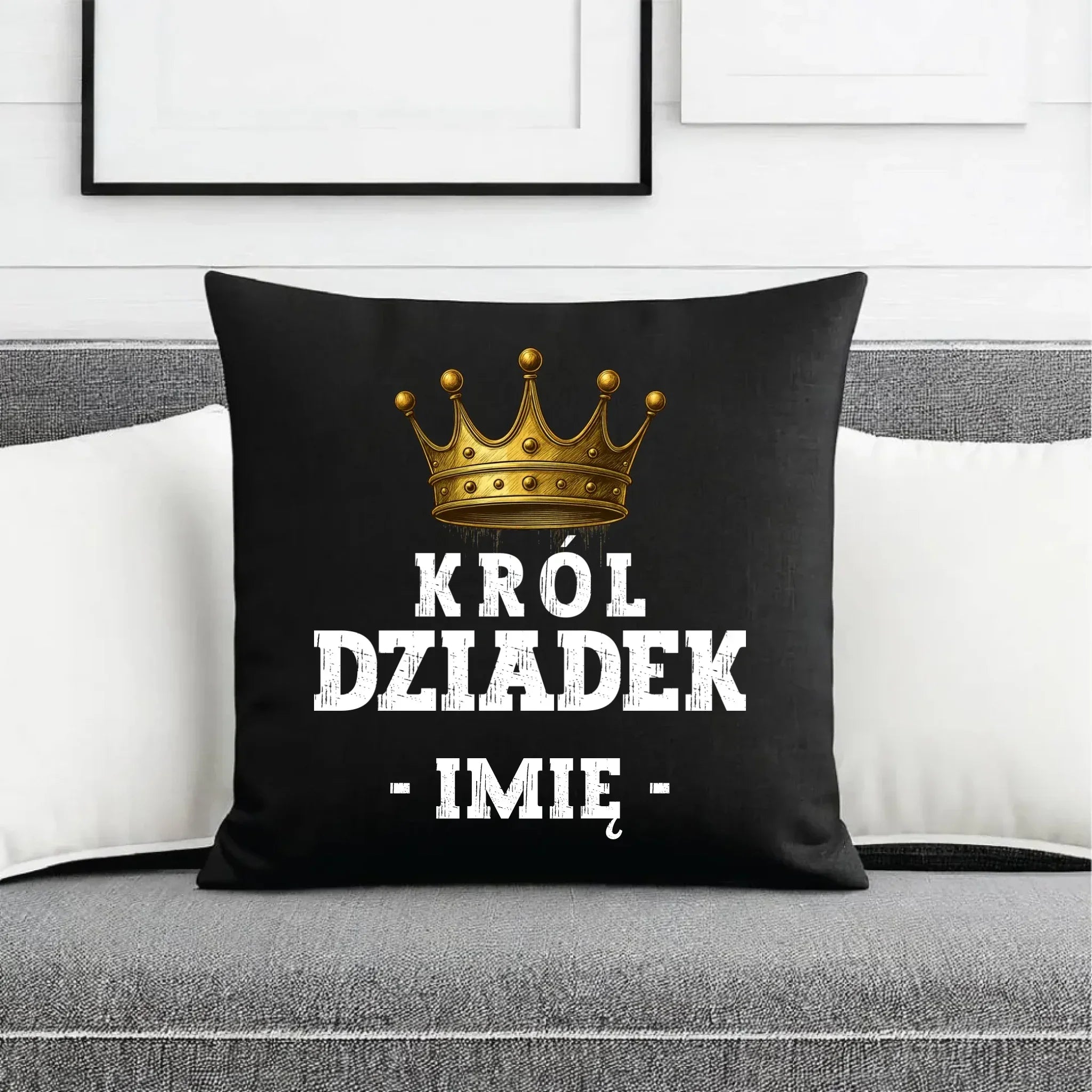 Poduszka dekoracyjna dla dziadka - Król Dziadek - personalizowana D17 - StoryCups.pl