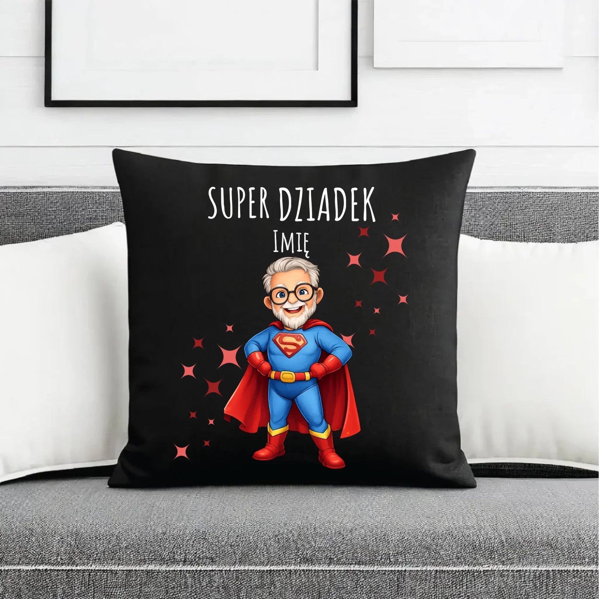 Poduszka dekoracyjna dla dziadka - Super Dziadek - personalizowana D02 - StoryCups.pl