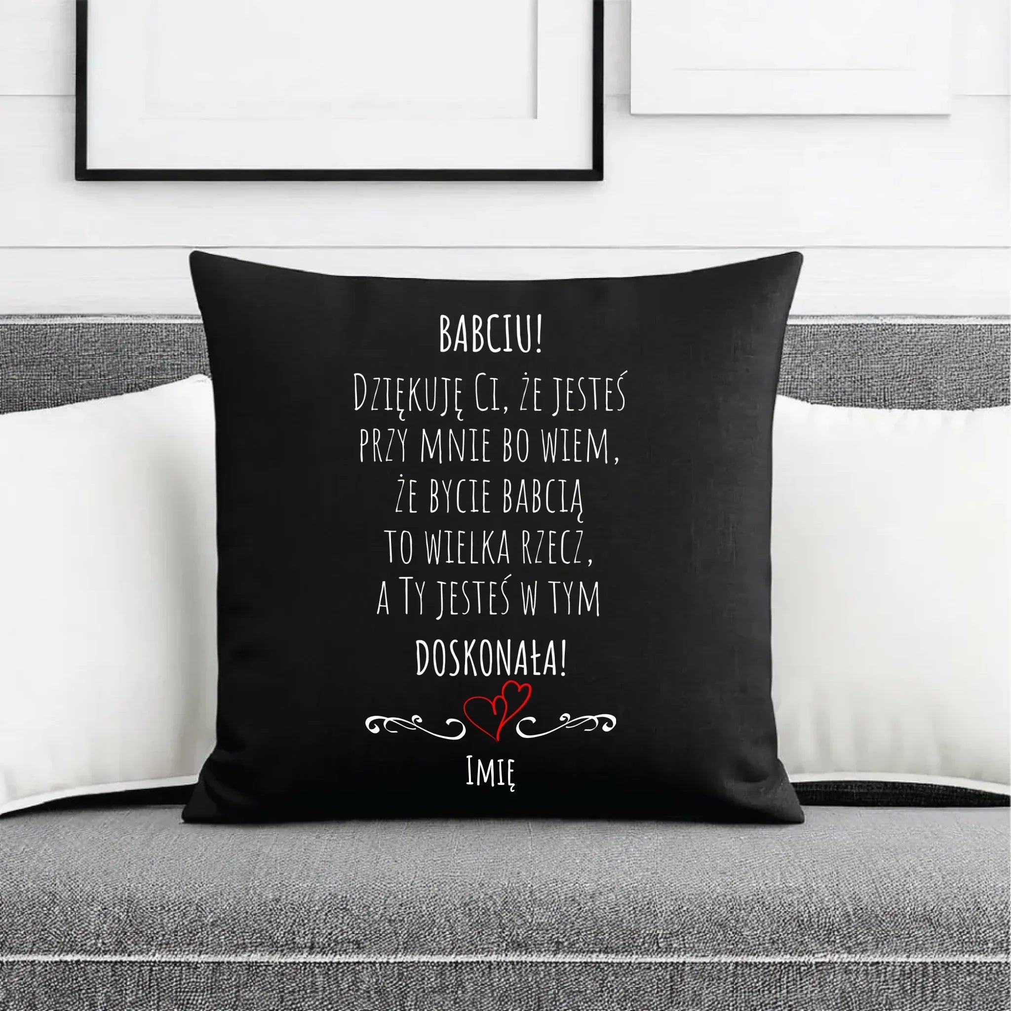 Poduszka dekoracyjna dla babci - Babciu jesteś doskonała dedykacja - personalizowana B22 - StoryCups.pl