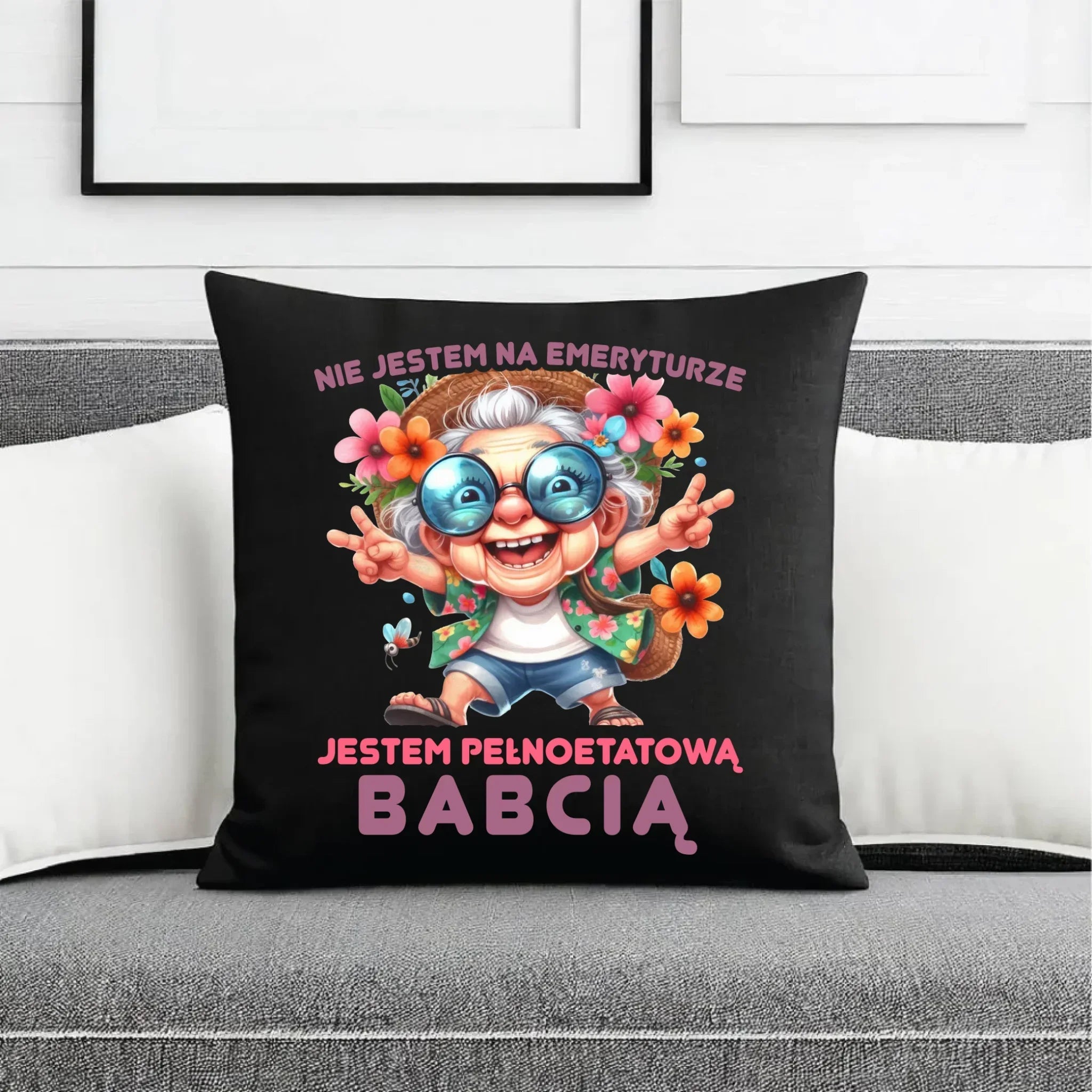 Poduszka dekoracyjna dla babci - Pełnoetatowa babcia B20 - StoryCups.pl