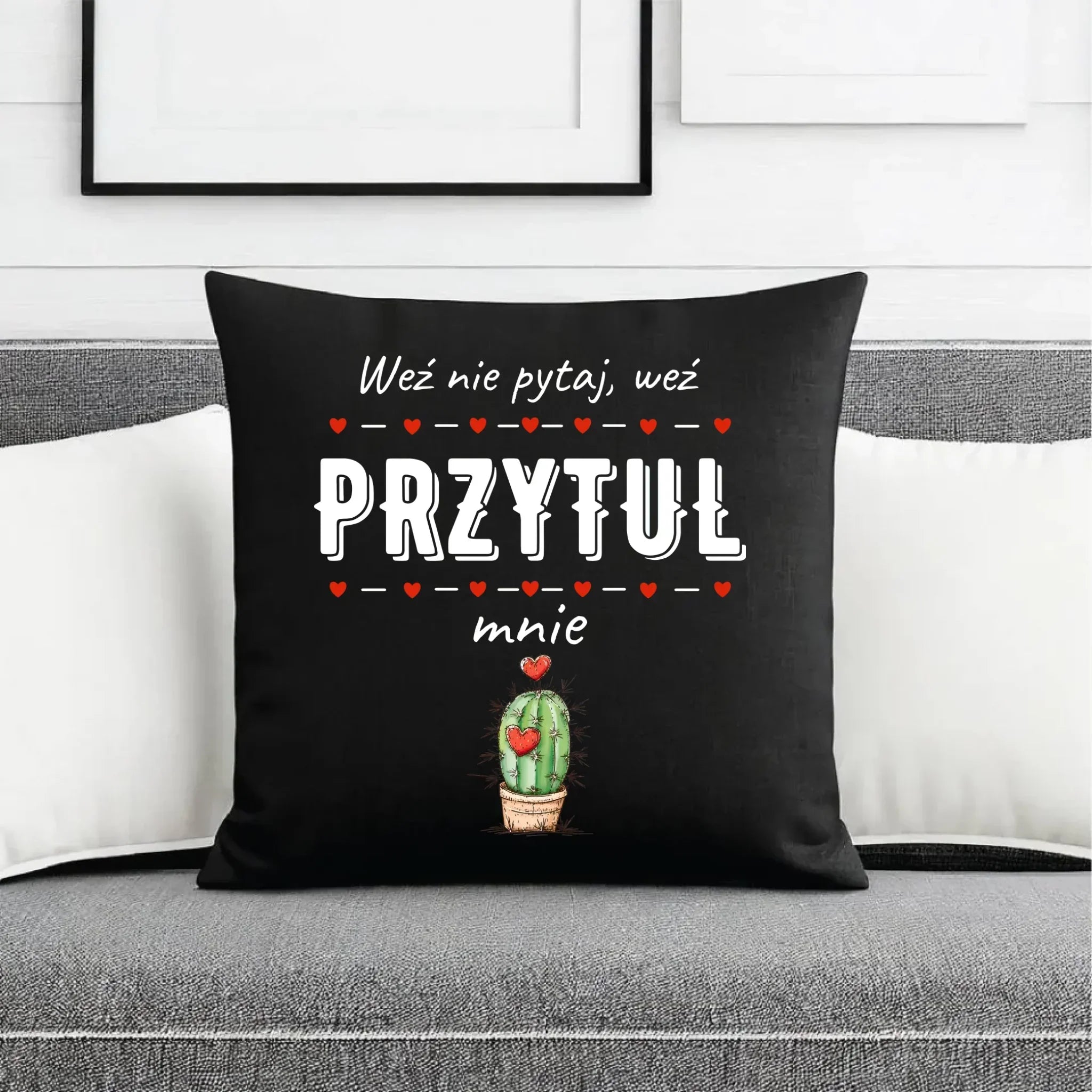Poduszka dekoracyjna dla par - Weź nie pytaj, weź przytul mnie W49 - StoryCups.pl