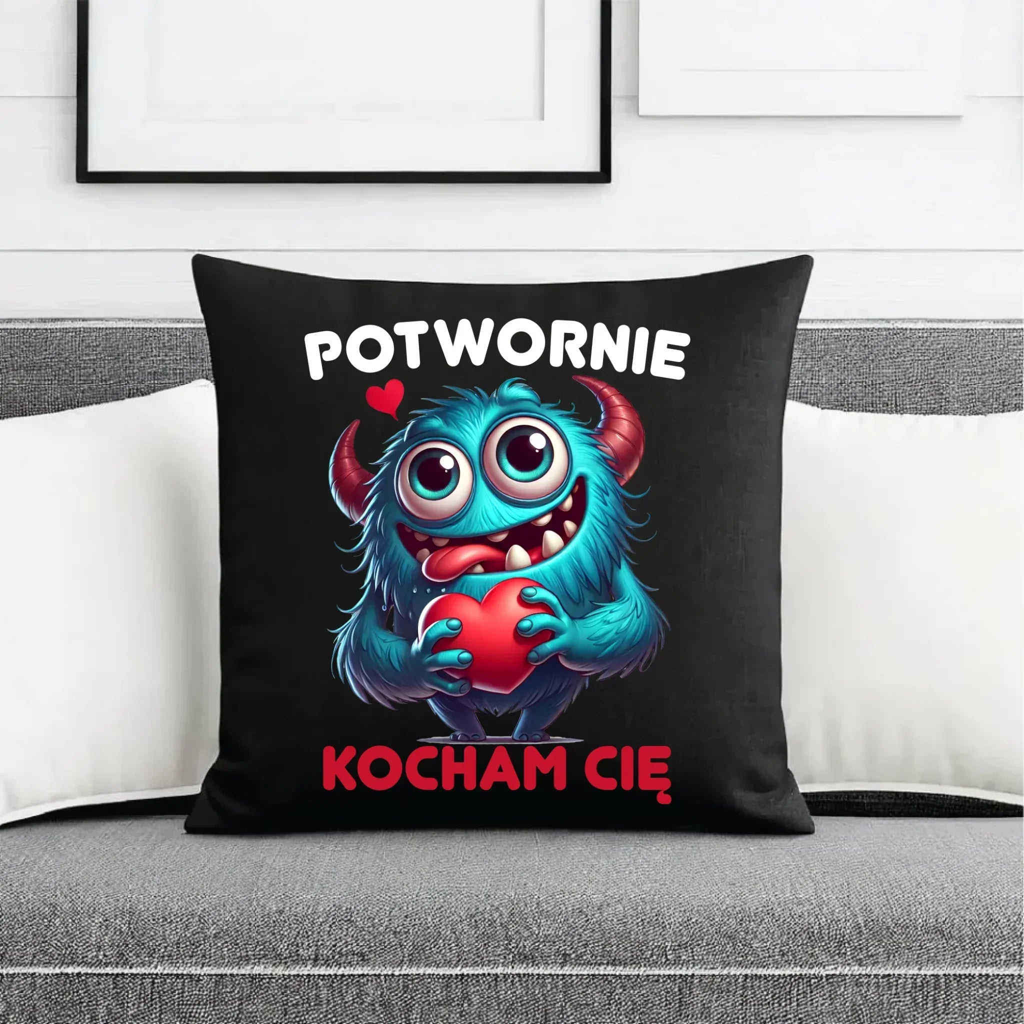 Poduszka dekoracyjna dla par - Potwornie Kocham Cię W45 - StoryCups.pl