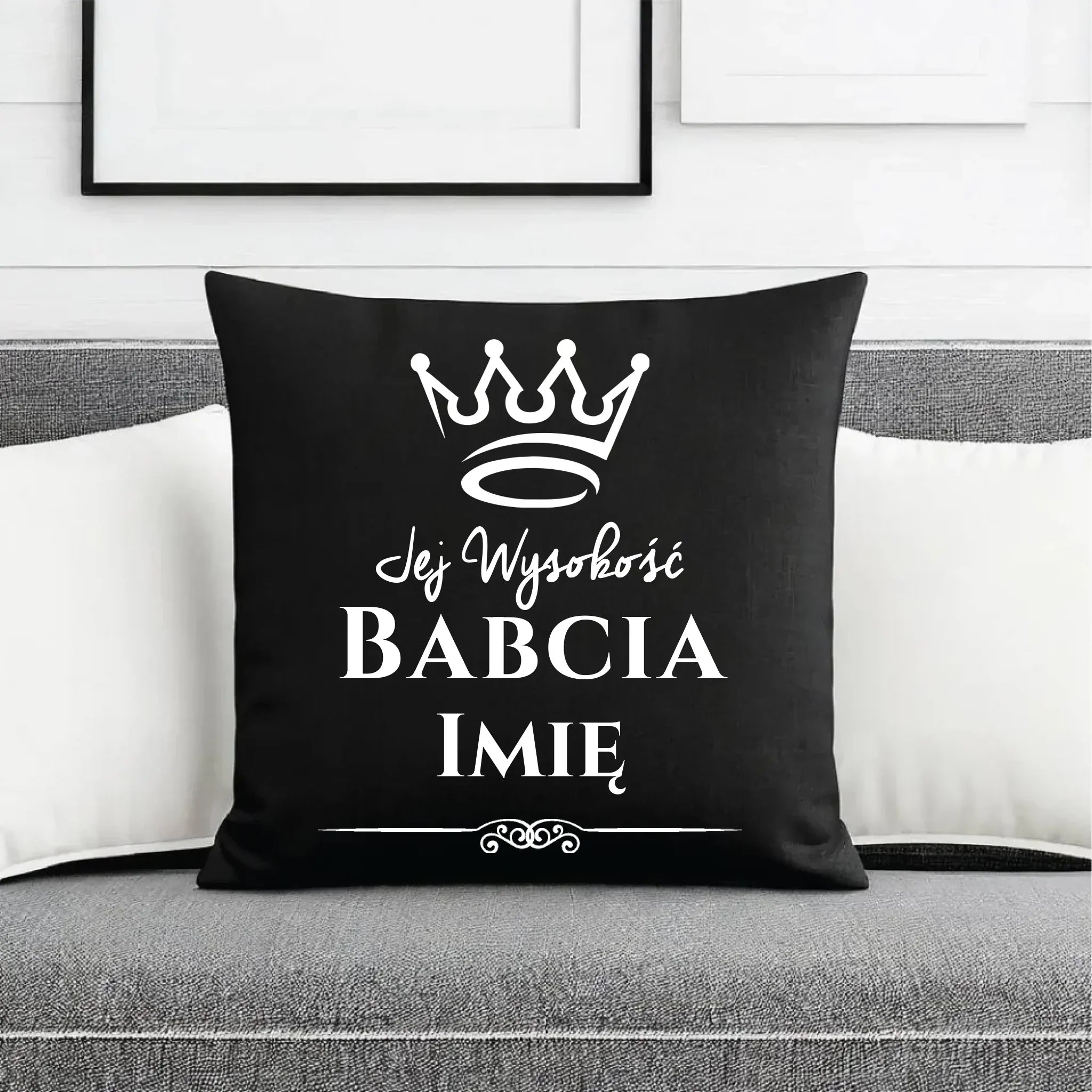 Poduszka dekoracyjna dla babci - Jej Wysokość Babcia - personalizowana B11 - StoryCups.pl