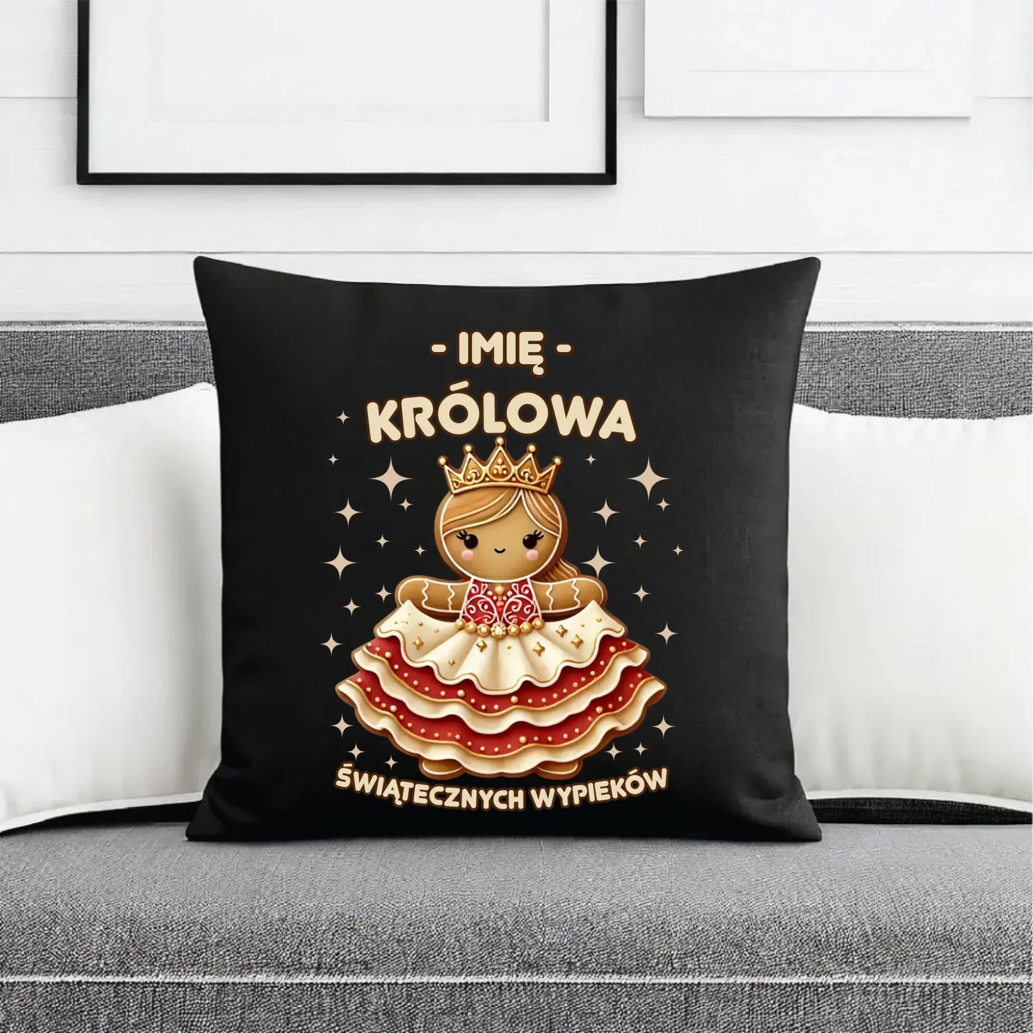 Poduszka dekoracyjna świąteczna - Królowa świątecznych wypieków - personalizowana BN28 - StoryCups.pl