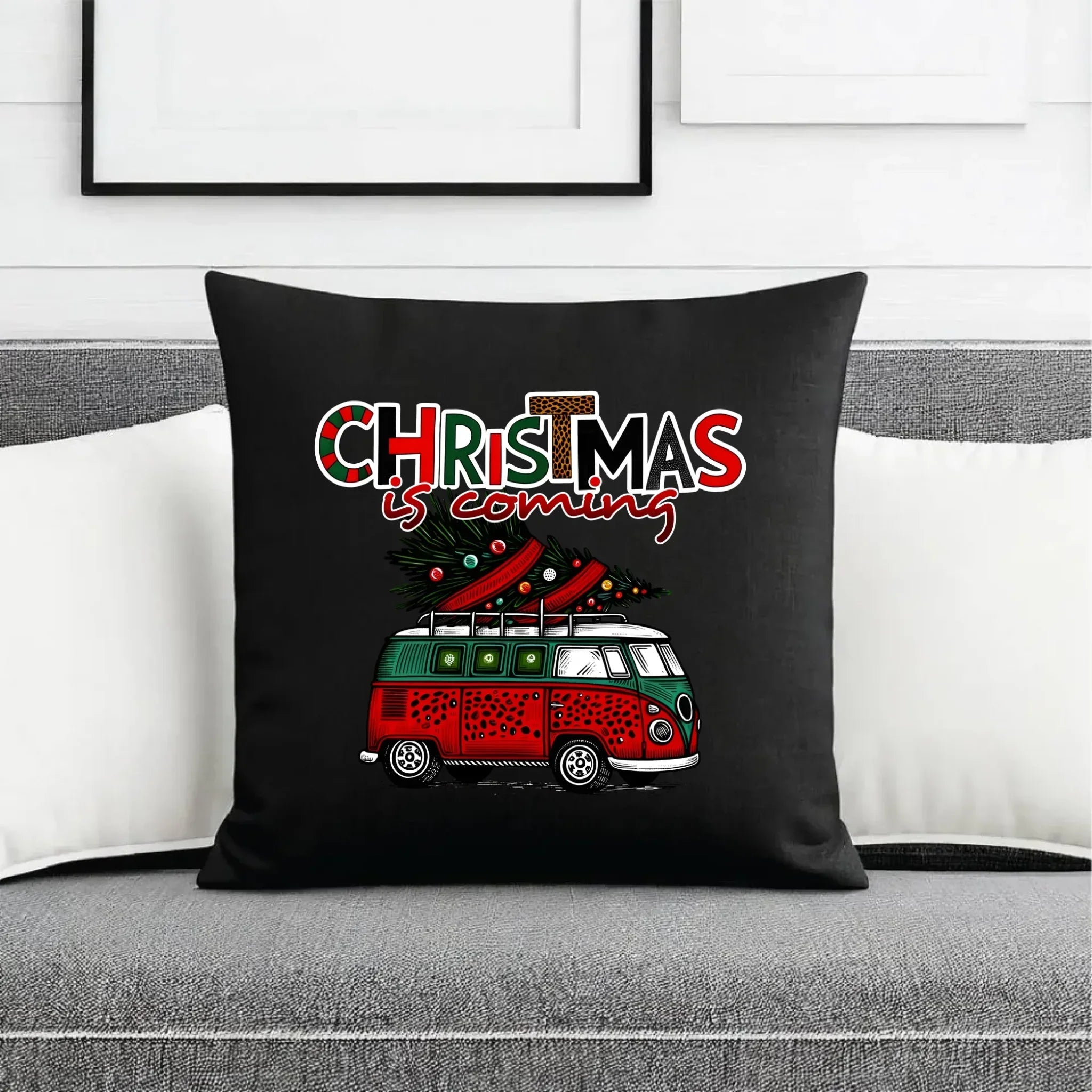 Poduszka dekoracyjna świąteczna - Kamper Christmas is coming BN42 - StoryCups.pl