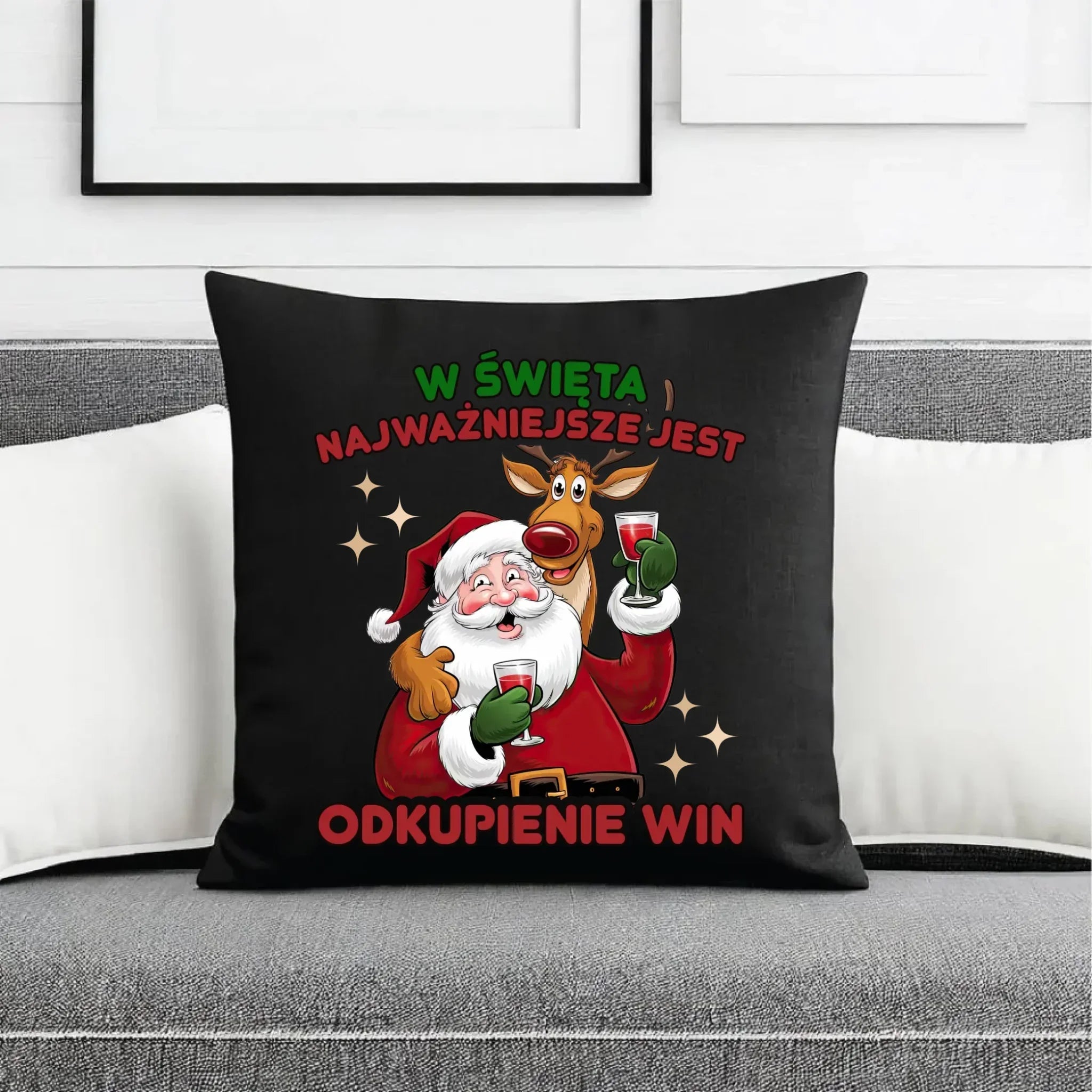 Poduszka dekoracyjna świąteczna - W święta najważniejsze jest odkupienie win BN73 - StoryCups.pl