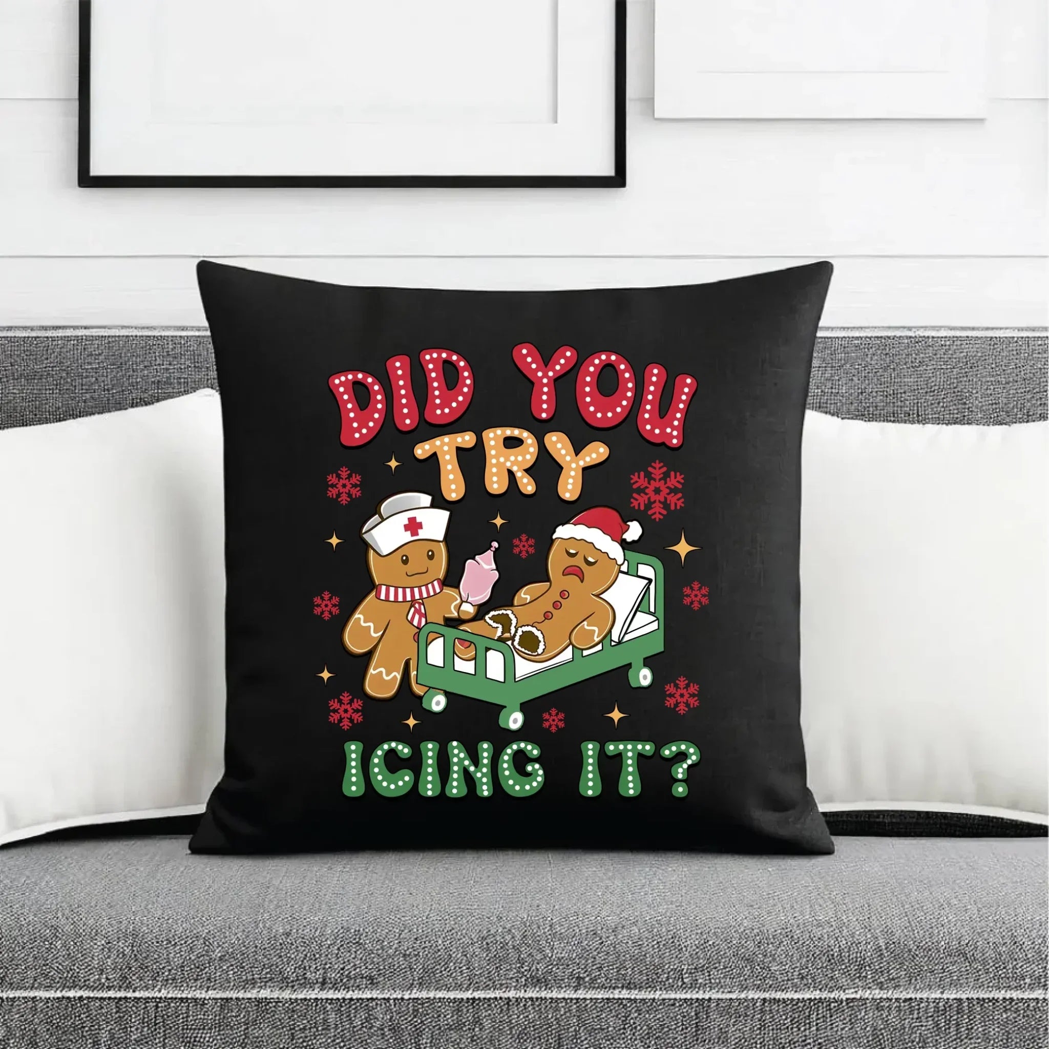 Poduszka dekoracyjna świąteczna - Did you try icing it? BN78 - StoryCups.pl