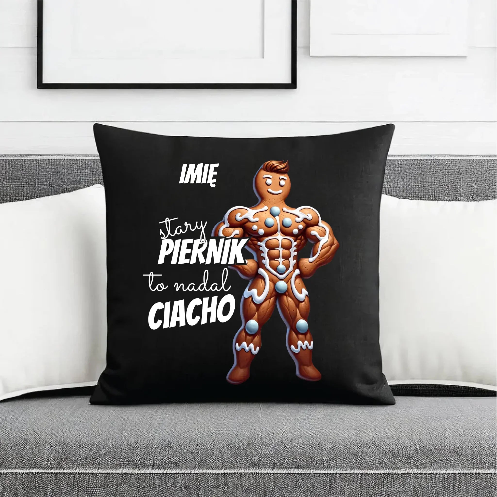 Poduszka dekoracyjna świąteczna - Stary piernik to nadal ciacho - personalizowana BN23 - StoryCups.pl