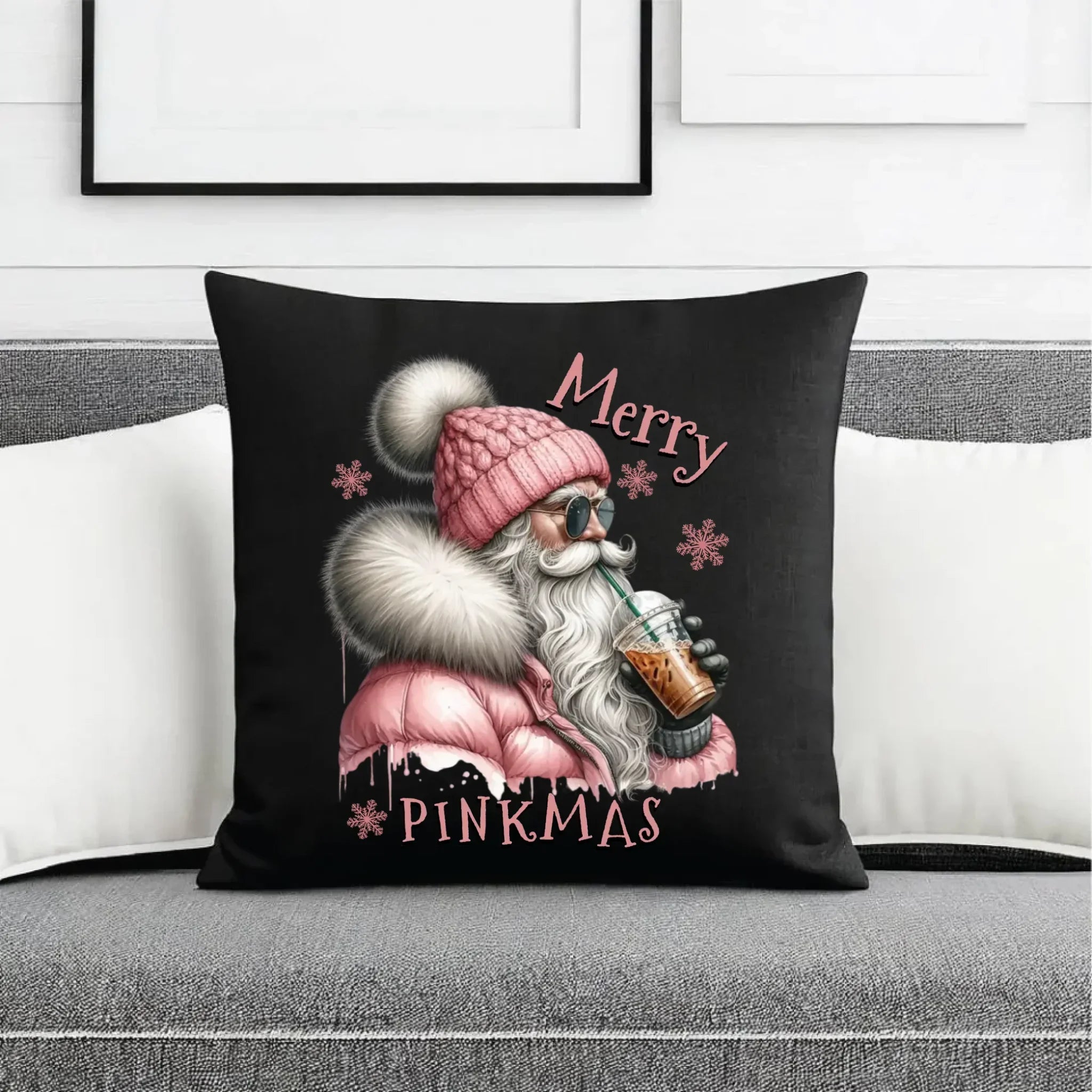 Poduszka dekoracyjna świąteczna - Różowe Święta - Merry pinkmas BN117 - StoryCups.pl