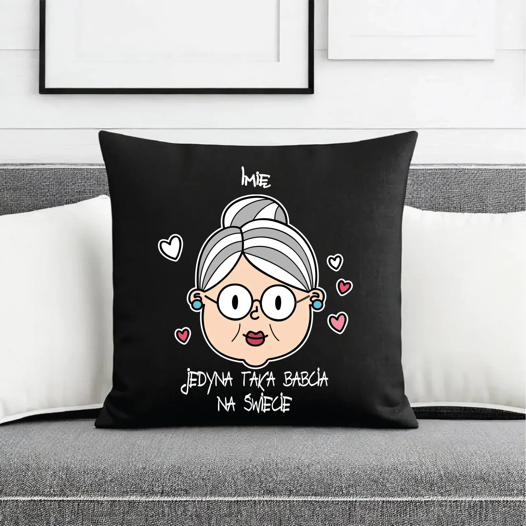 Poduszka dekoracyjna dla babci - Jedyna taka babcia na świecie - personalizowana B15 - StoryCups.pl