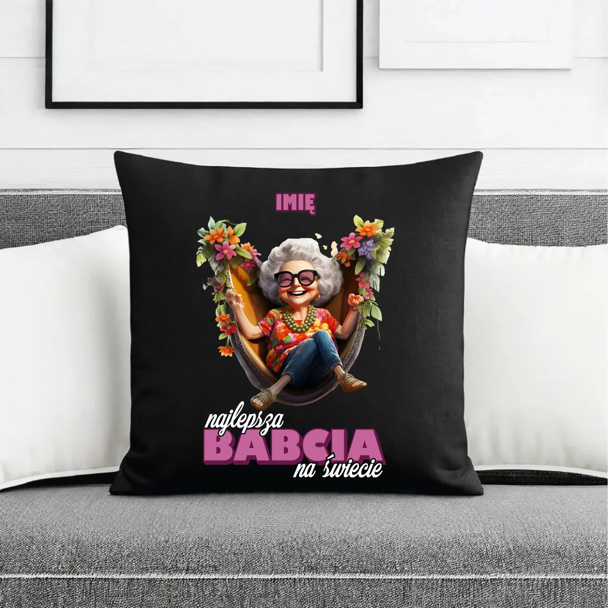 Poduszka dekoracyjna dla babci - Najlepsza Babcia na świecie - personalizowana B14 - StoryCups.pl