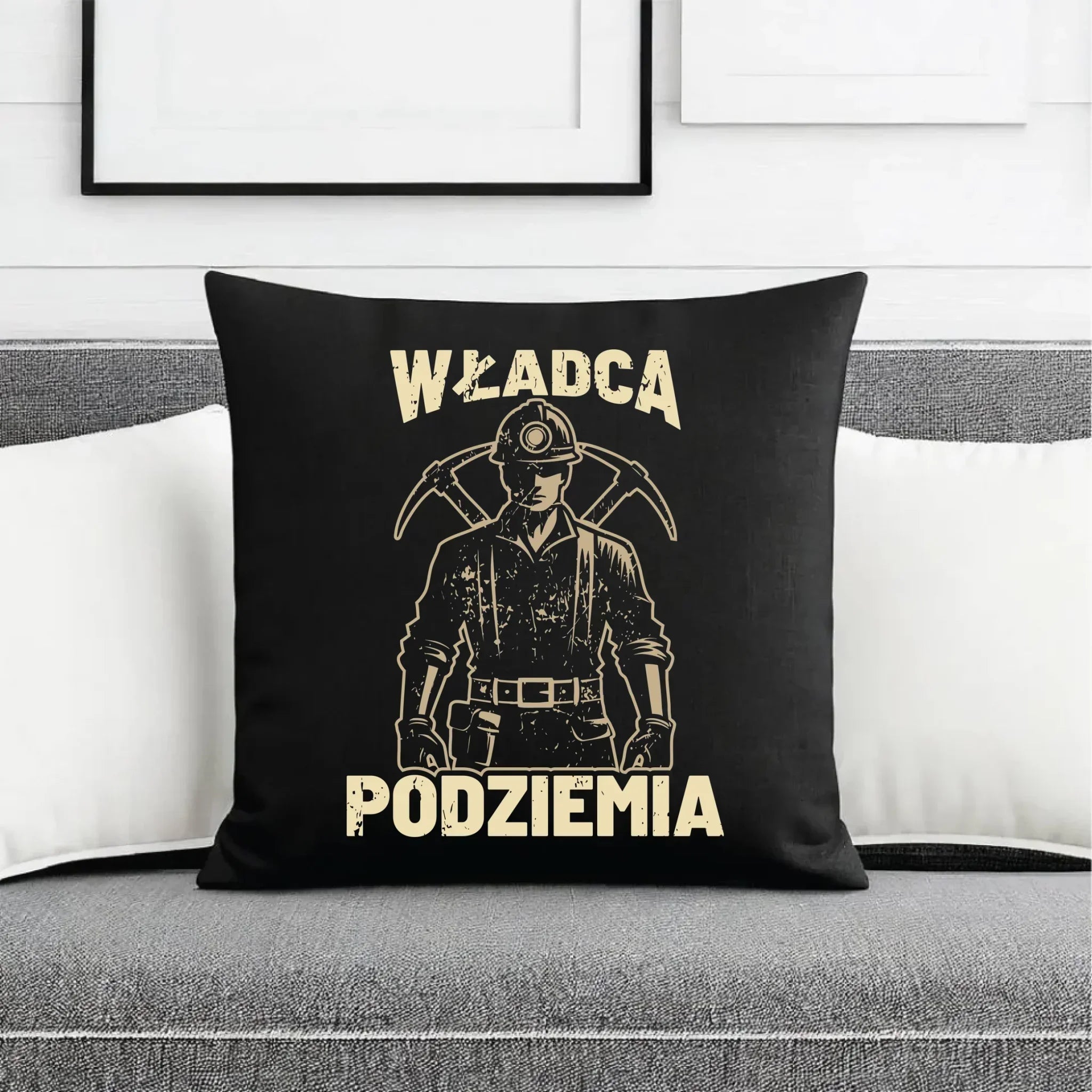Poduszka dekoracyjna - prezent dla górnika - Władca podziemia G25 - StoryCups.pl