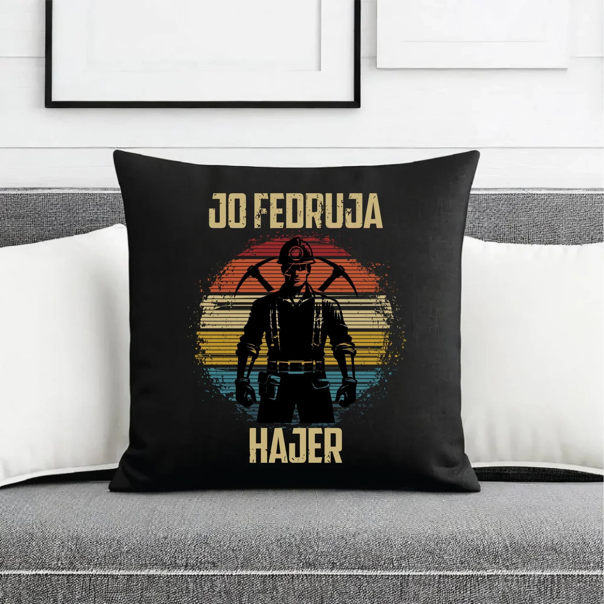 Poduszka dekoracyjna - prezent dla górnika - Jo fedruja Hajer G26 - StoryCups.pl