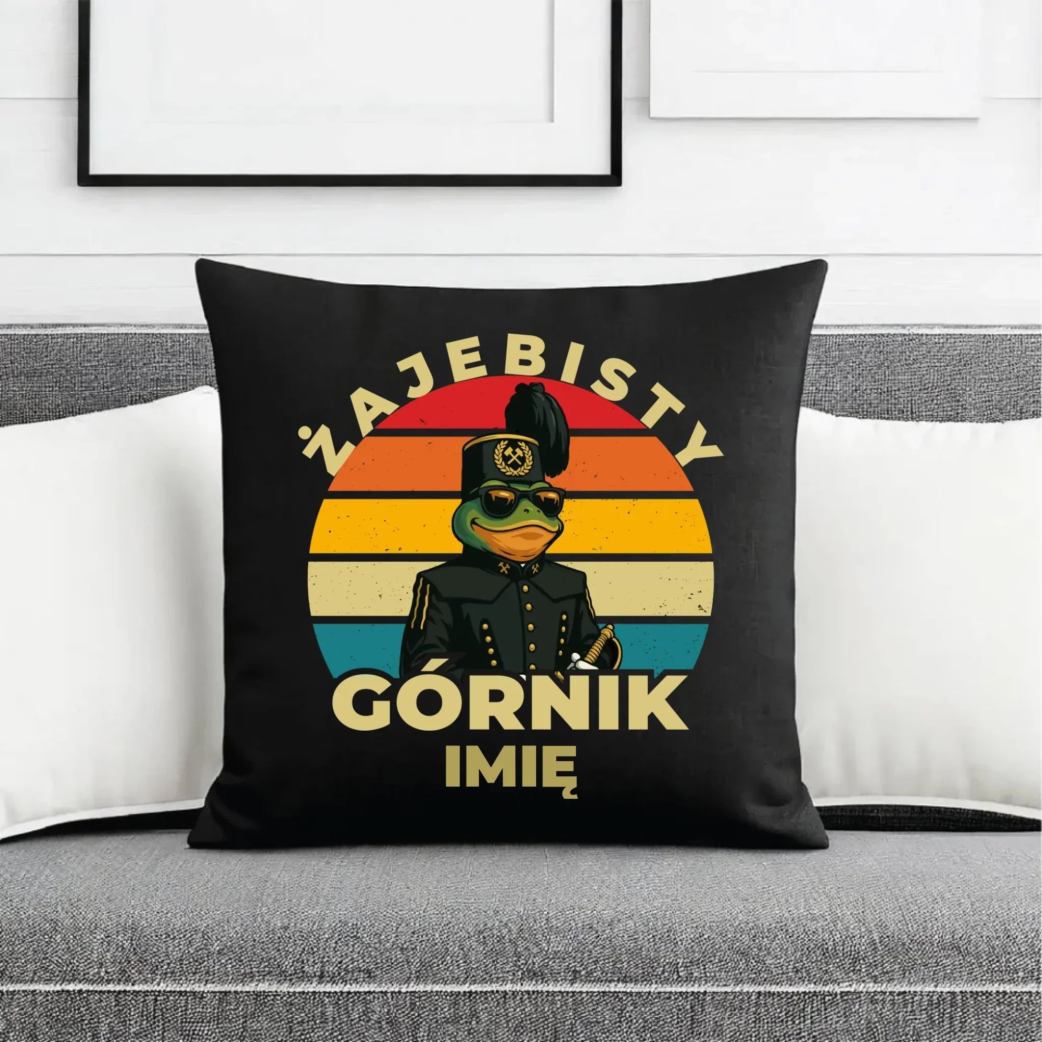 Poduszka dekoracyjna - prezent dla górnika - Żajebisty górnik - personalizowana G19 - StoryCups.pl