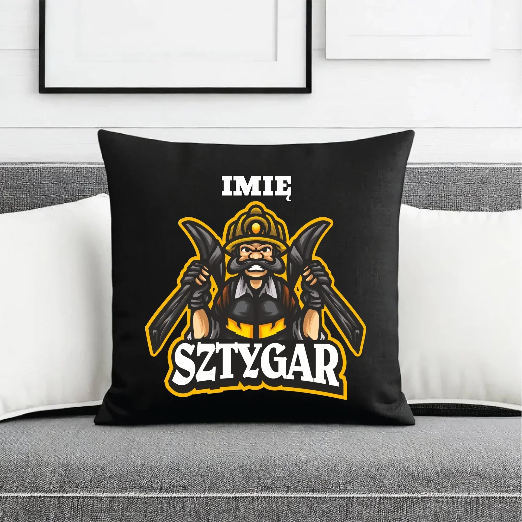 Poduszka dekoracyjna - prezent dla górnika - Sztygar - personalizowana G15 - StoryCups.pl