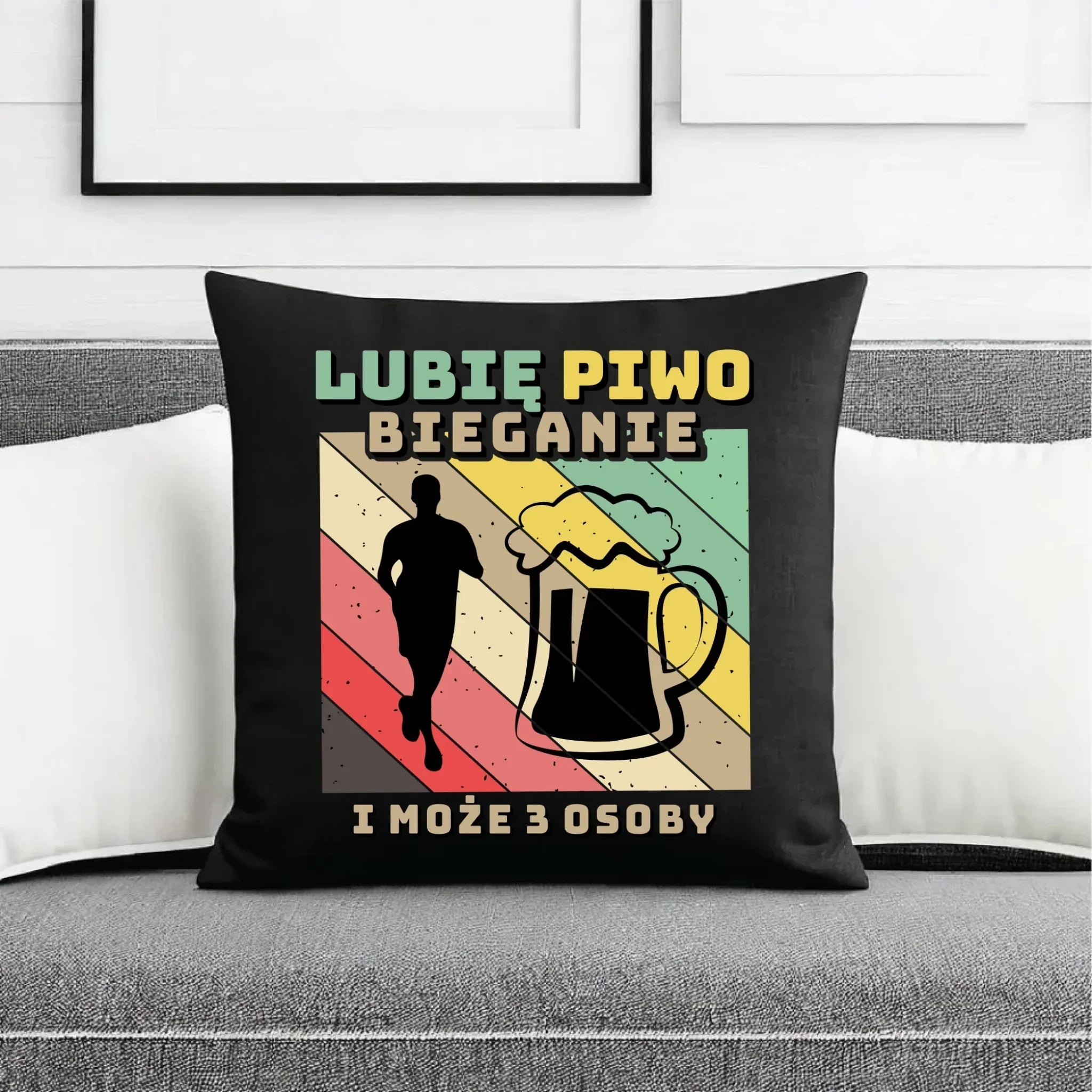 Poduszka dekoracyjna dla biegacza - Lubię piwo bieganie HB01 - StoryCups.pl