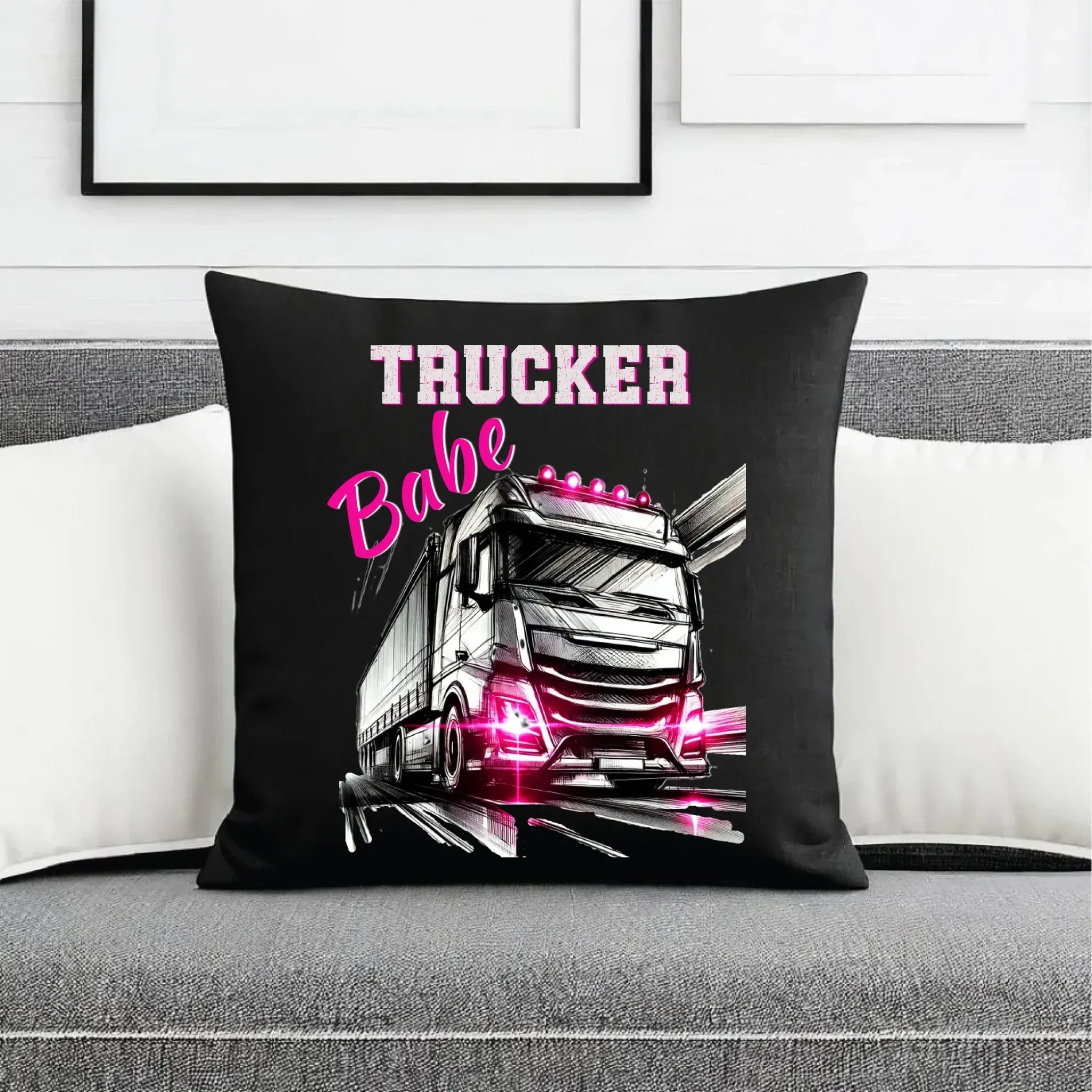 Poduszka dekoracyjna - kierowca ciężarówki - Trucker Babe ZKT13 - StoryCups.pl