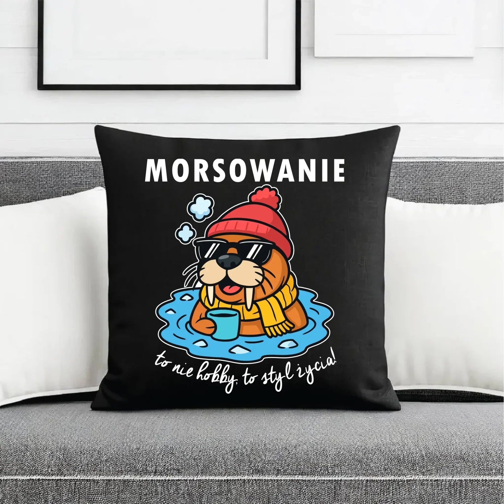 Poduszka dekoracyjna - prezent dla morsa - Morsowanie to styl życia HM10 - StoryCups.pl