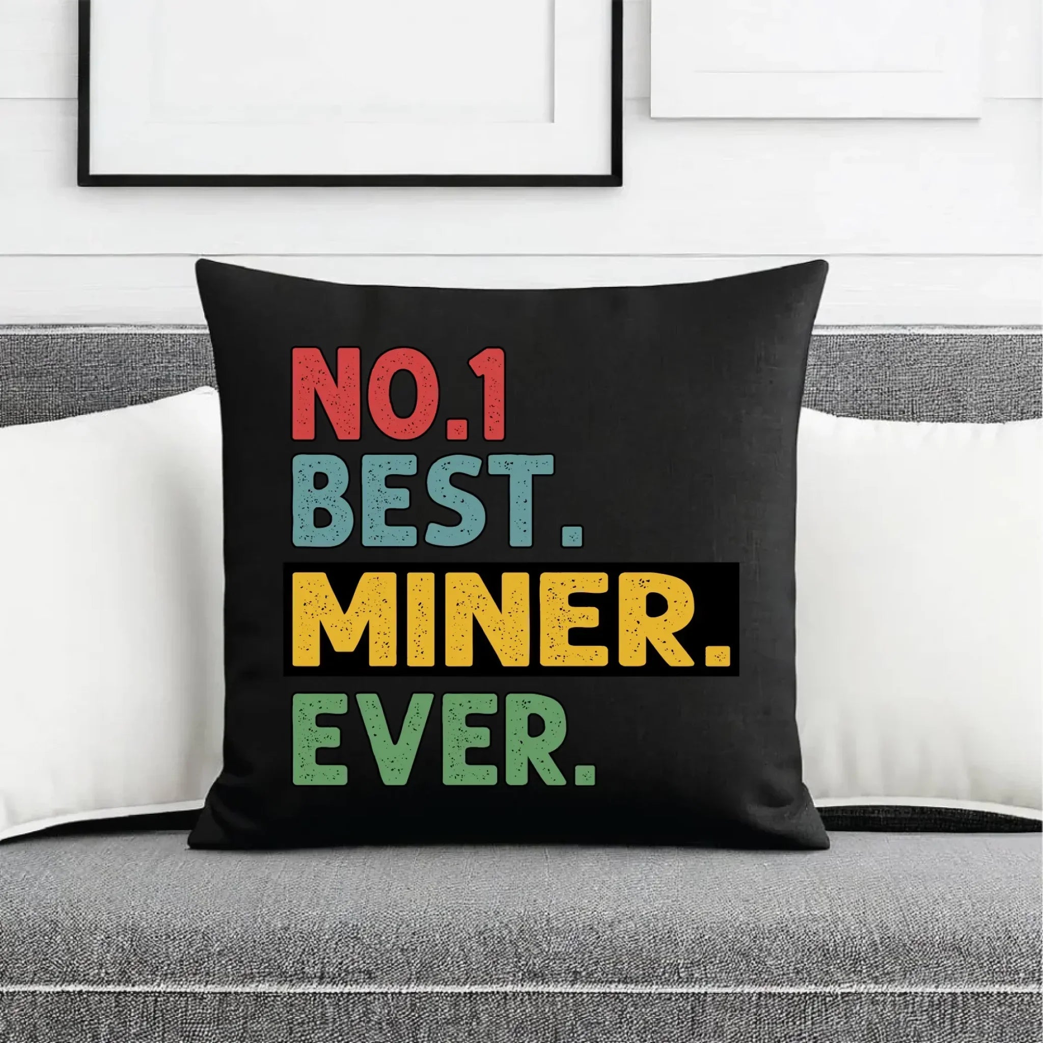 Poduszka dekoracyjna - prezent dla górnika - Best miner ever G12 - StoryCups.pl
