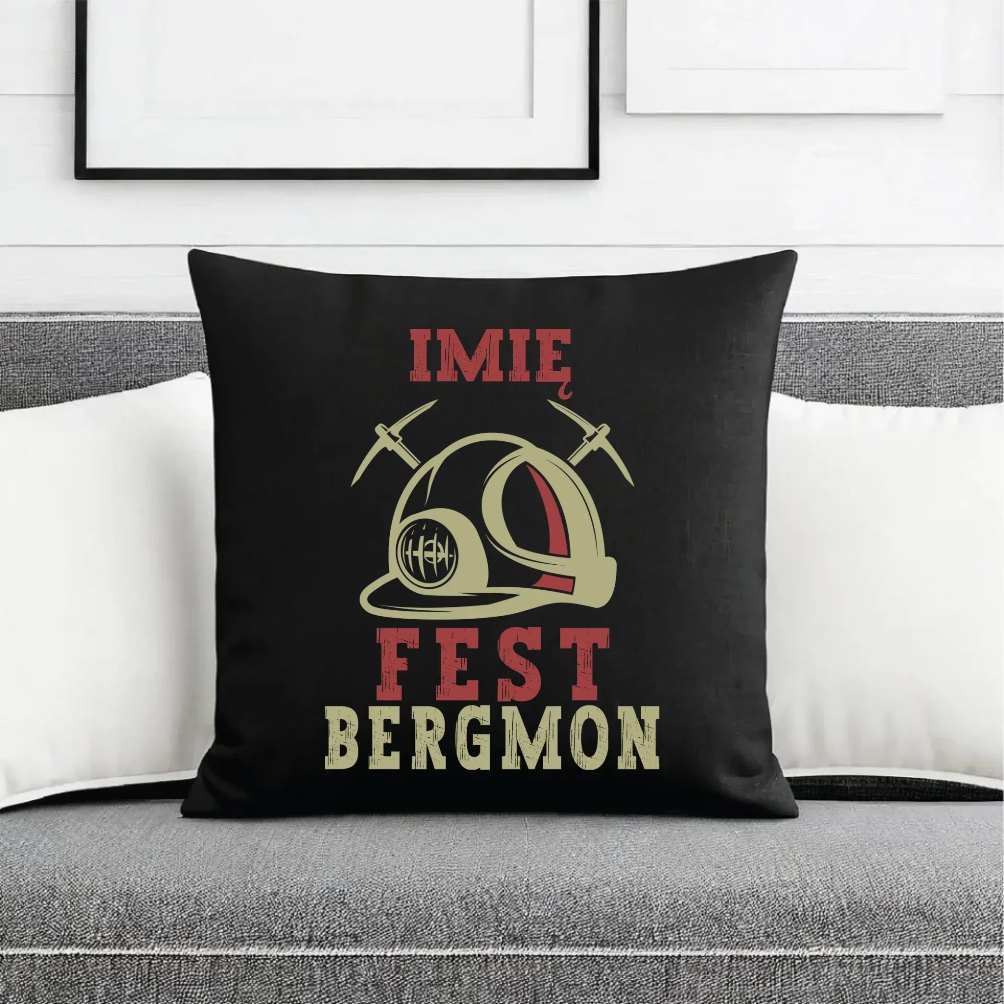 Poduszka dekoracyjna - prezent dla górnika - Fest bergmon - personalizowana G07 - StoryCups.pl