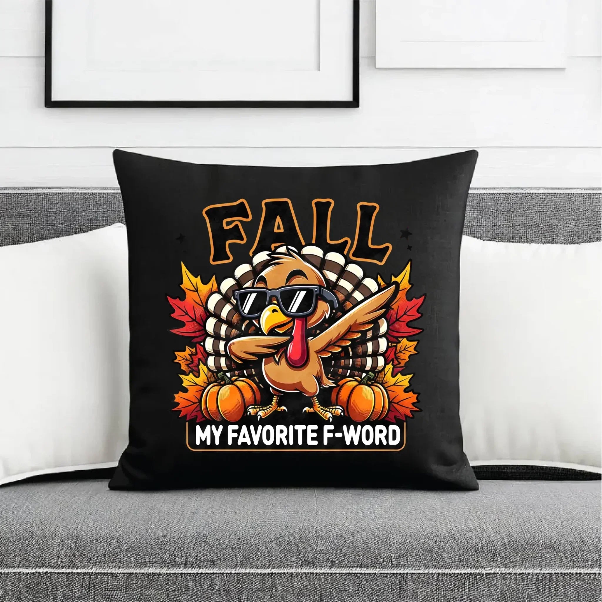 Poduszka dekoracyjna jesienna - FALL my favorite F-word JS11 - StoryCups.pl
