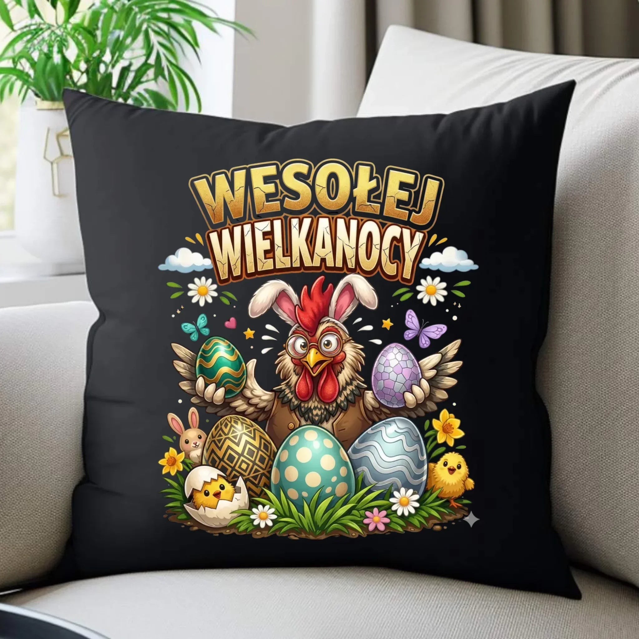 Poduszka dekoracyjna wielkanocna - Wesołej Wielkanocy WN20 - StoryCups.pl