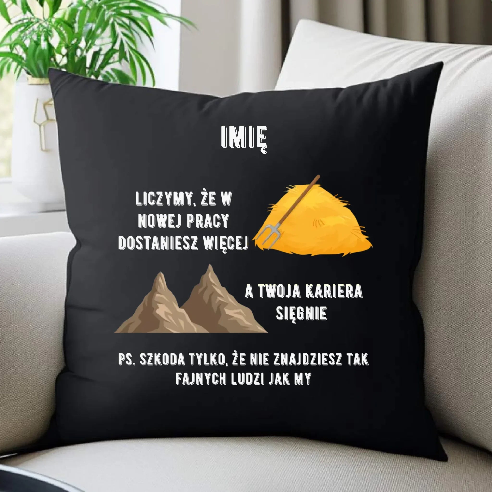 Poduszka dekoracyjna na odejście z pracy - Nie znajdziesz tak fajnych ludzi jak my - personalizowana OP04 - StoryCups.pl