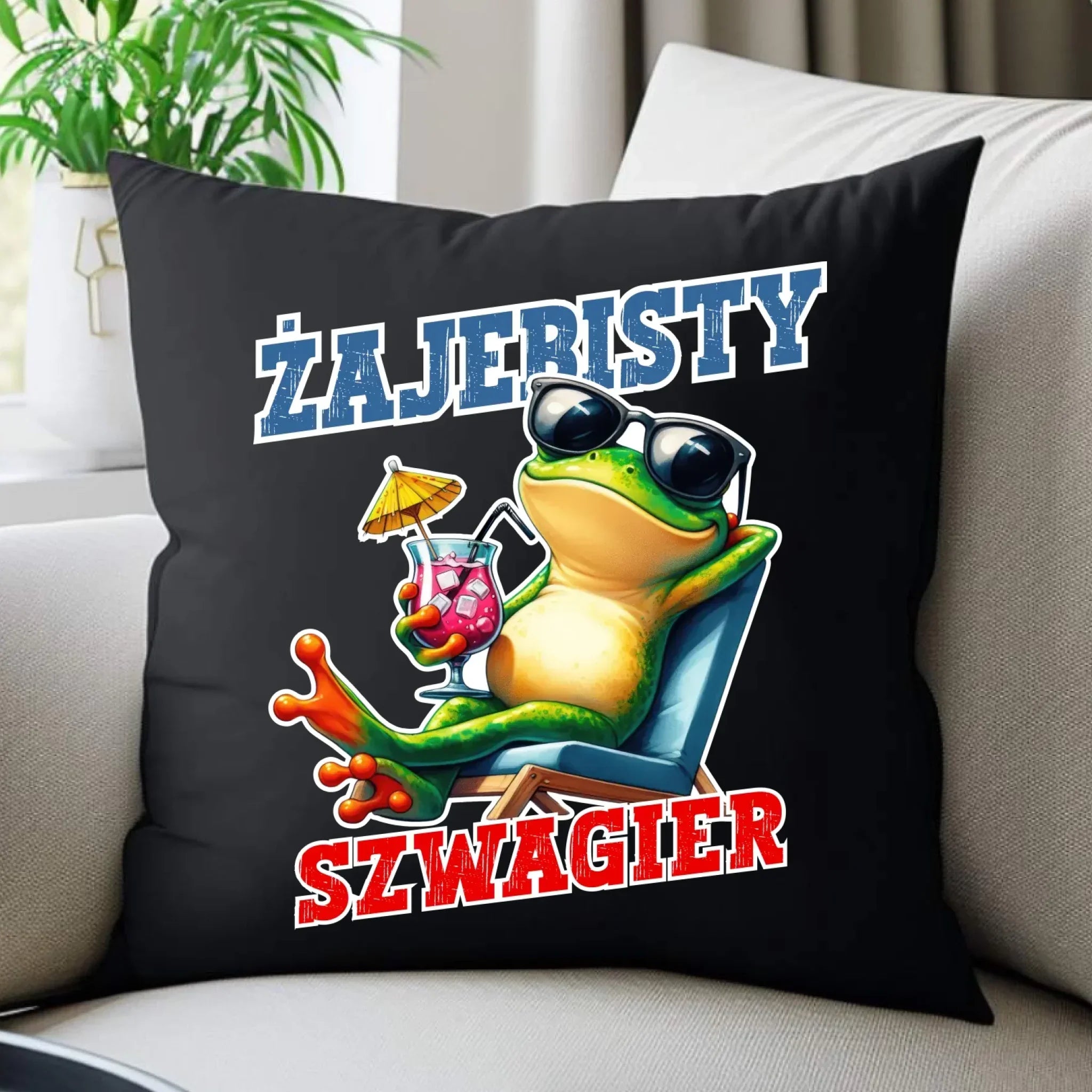 Poduszka dekoracyjna dla szwagra - Żajebisty Szwagier DSZ01 - StoryCups.pl