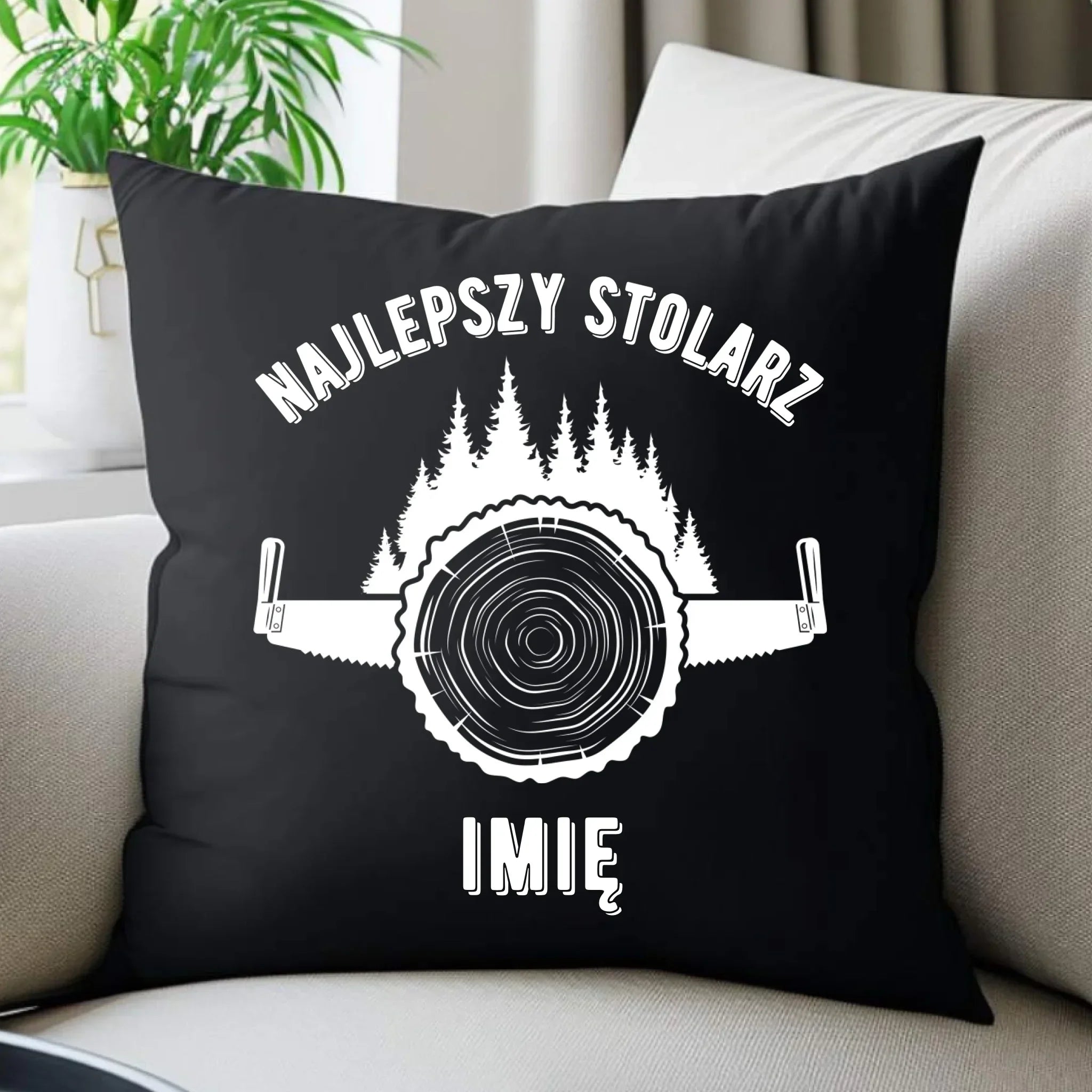 Poduszka dekoracyjna dla stolarza - Najlepszy stolarz - personalizowana ZS01 - StoryCups.pl