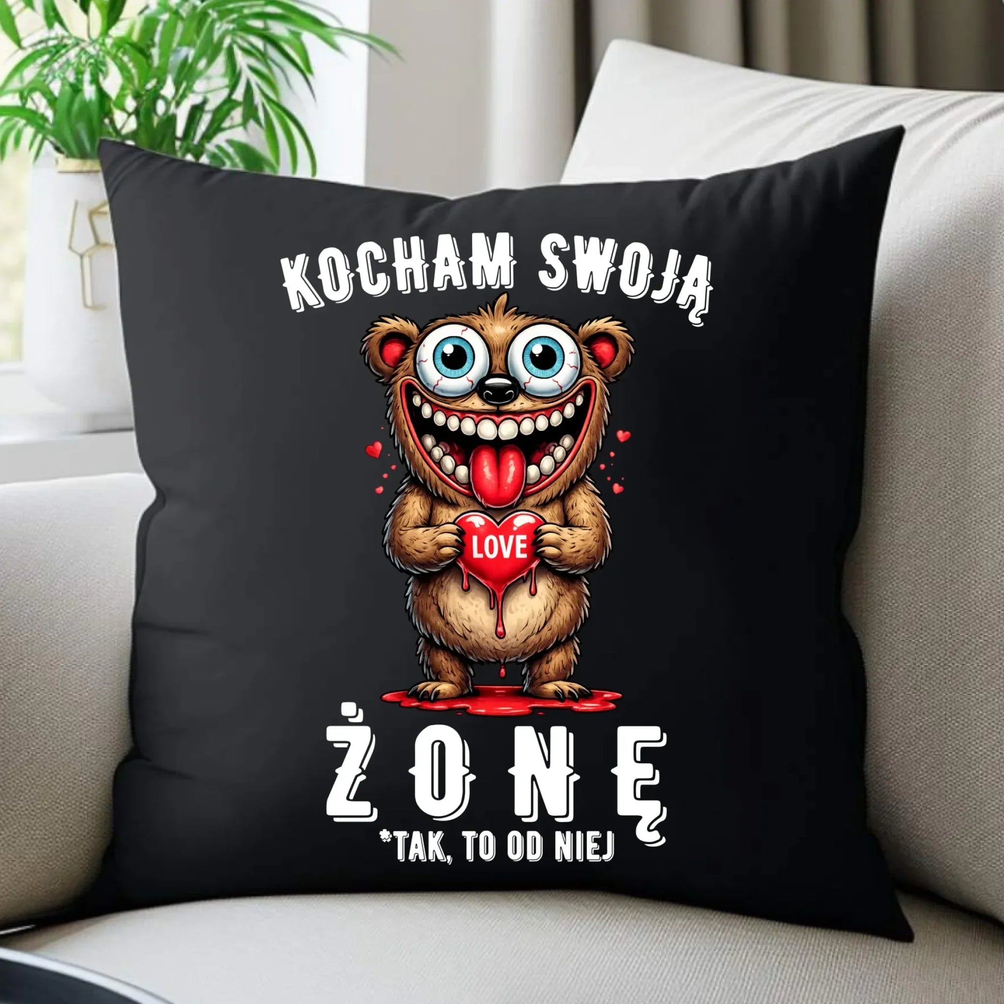 Poduszka dekoracyjna dla męża - Kocham swoją żonę W23 - StoryCups.pl