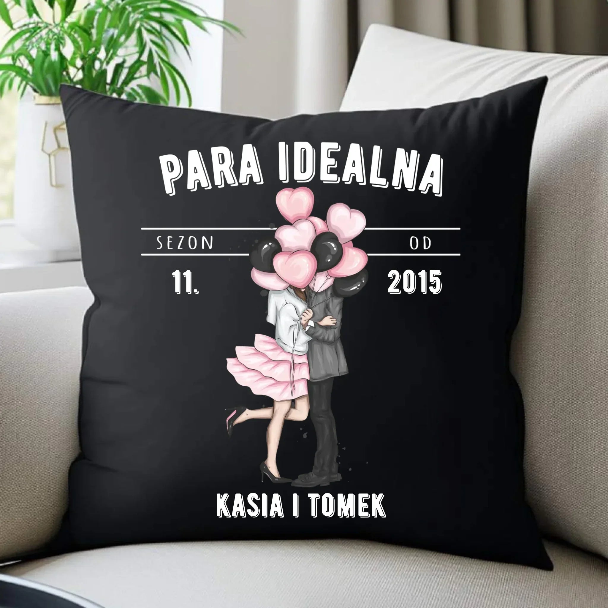Poduszka dekoracyjna dla par na rocznicę - Para idealna - personalizowana W11 - StoryCups.pl