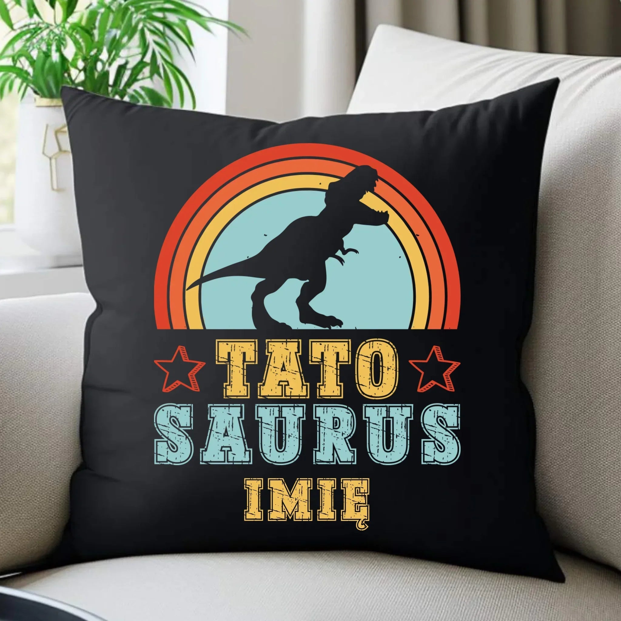 Poduszka dekoracyjna dla taty - Tato Saurus - personalizowana DT03 - StoryCups.pl