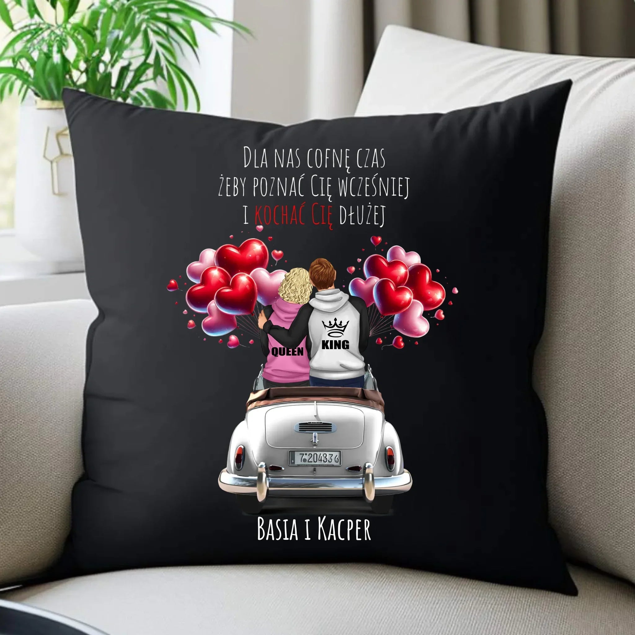 Poduszka dekoracyjna dla par - Dla nas cofnę czas - personalizowana W08 - StoryCups.pl