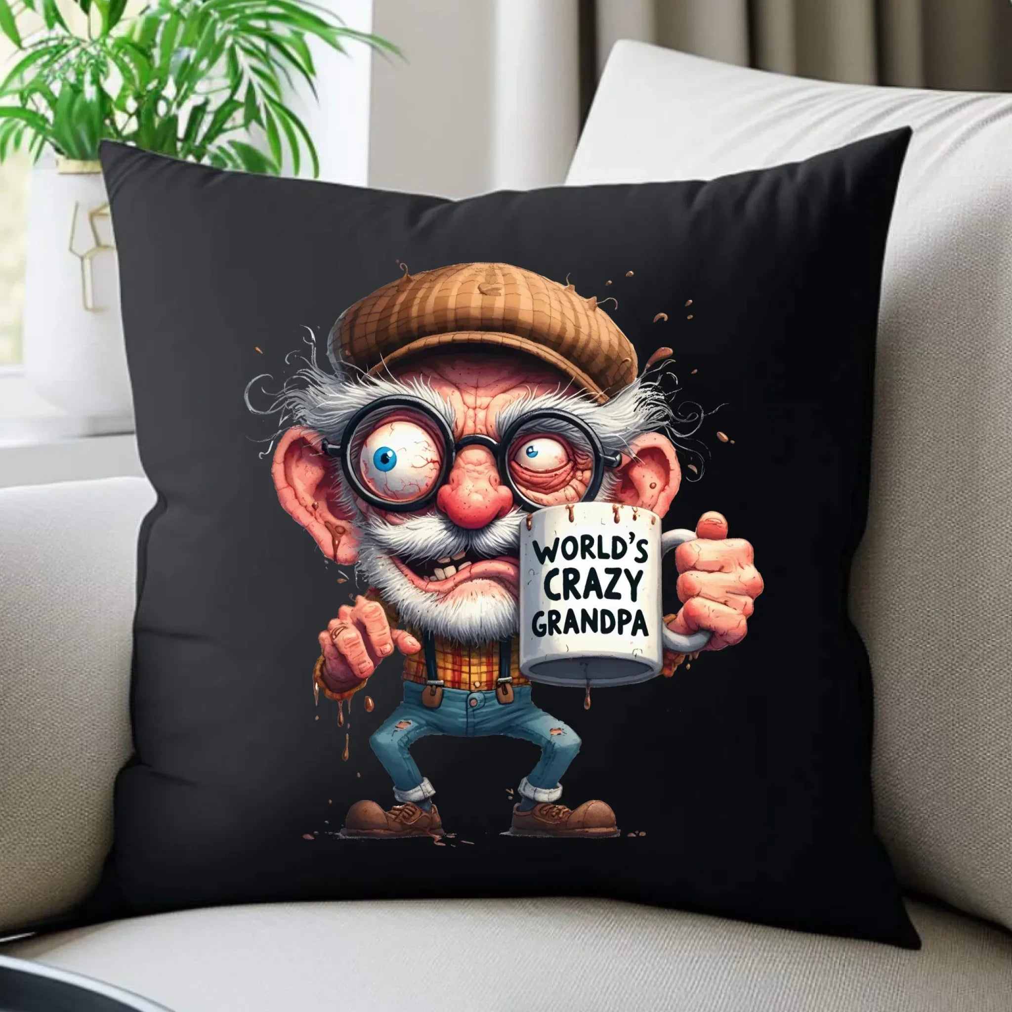 Poduszka dekoracyjna dla dziadka - Crazy grandpa D38 - StoryCups.pl