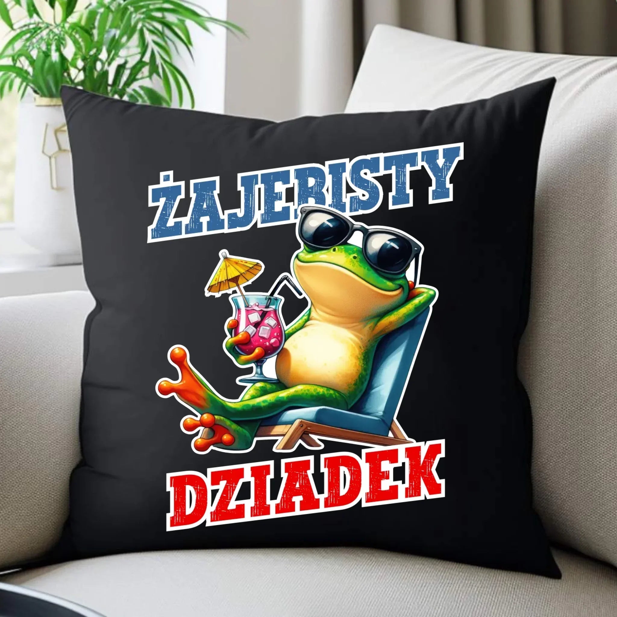 Poduszka dekoracyjna dla dziadka - Żajebisty dziadek D27 - StoryCups.pl